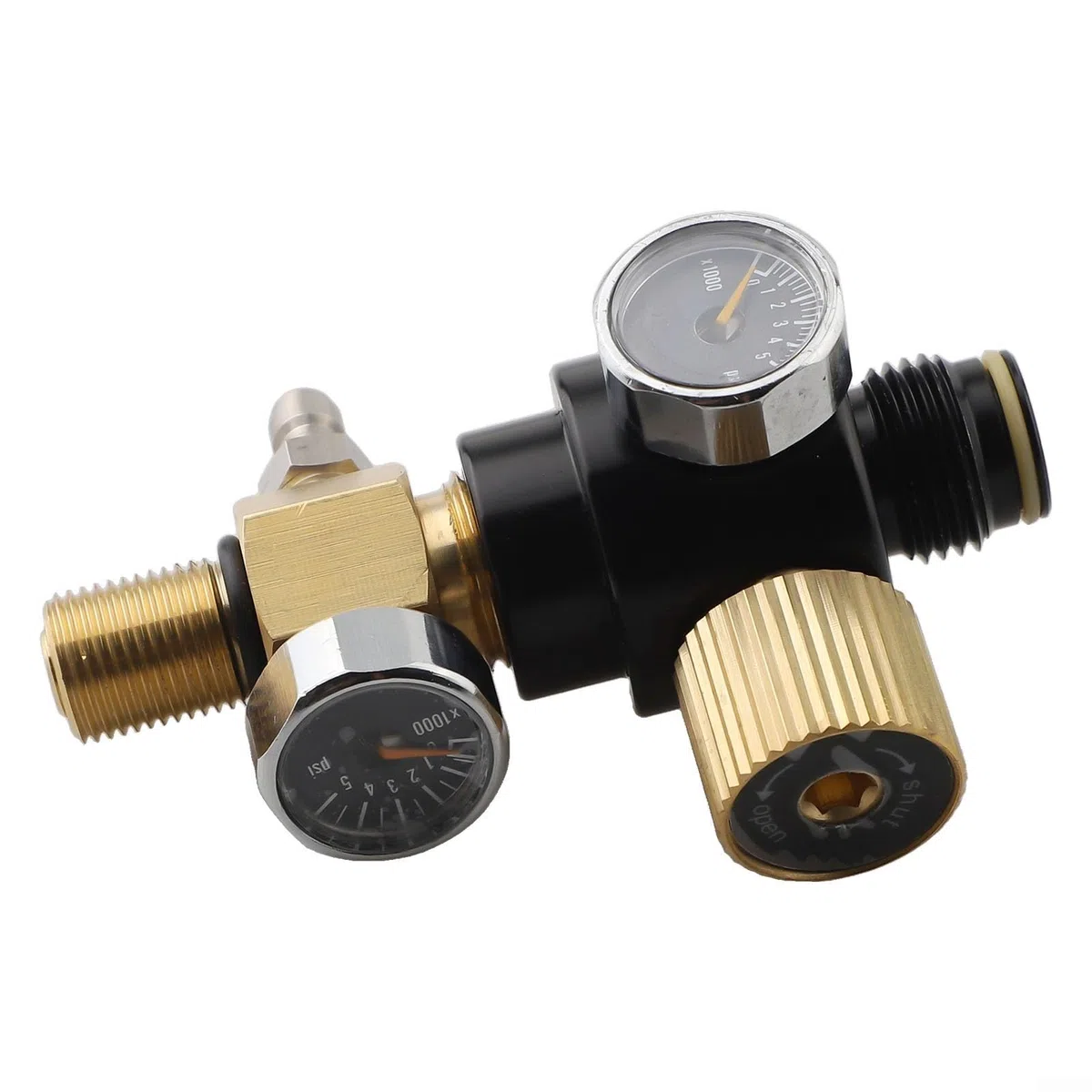 Edelstahl-Regler für HPA-Lufttanks mit 0–2800 PSI Einstellbereich und Doppelgewinde-Kompatibilität 5/8–18UNF M18 x 1,5 (5/8 mit Regler)