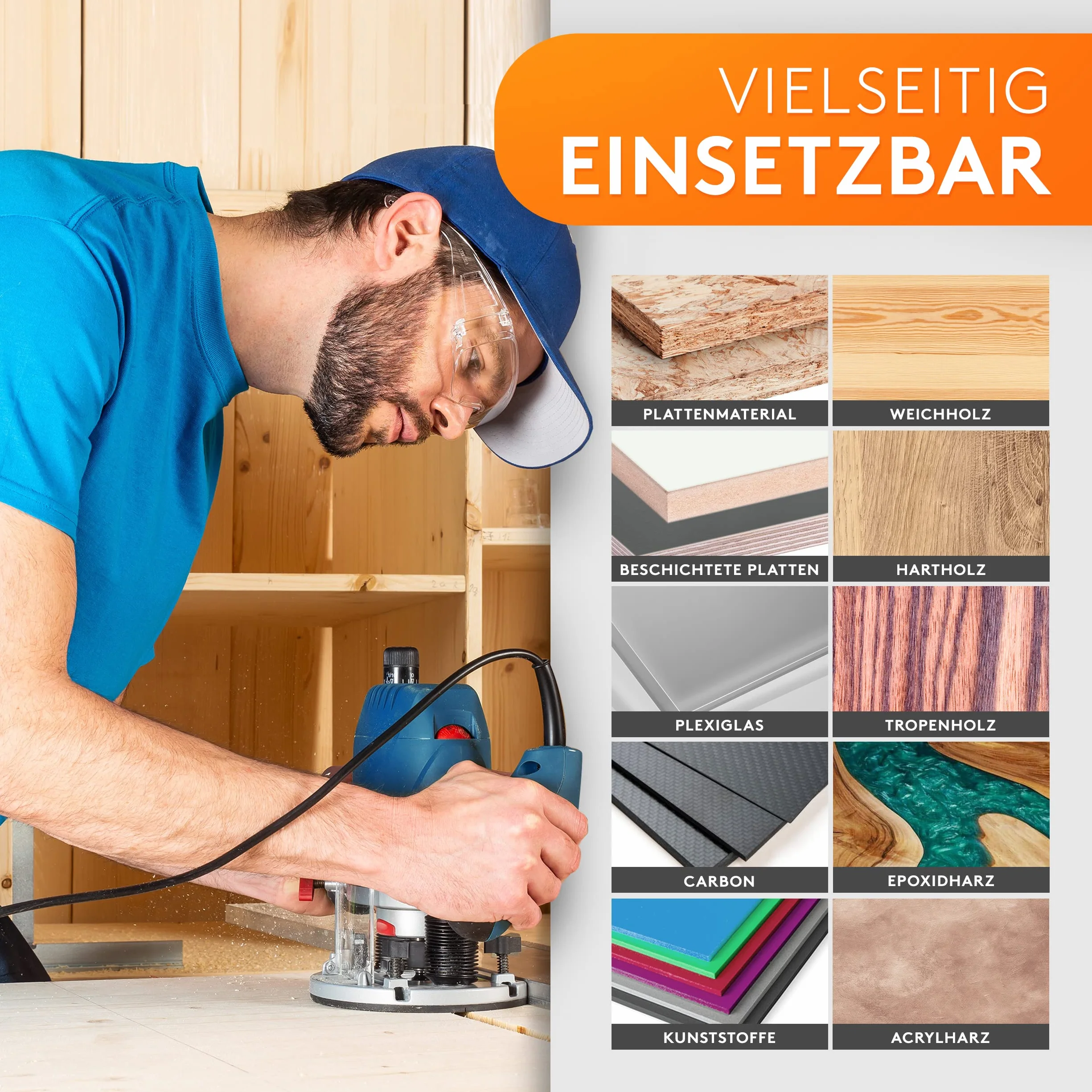 WERKTAL - Planfräser 8mm Schaft [39mm Durchmesser] - Präziser Hobelfräser mit 10 extra Wendeschneidplatten - Professioneller Planfräser für Oberfräse 8mm & CNC Fräse - Schaftfräser & Abrichtfräser