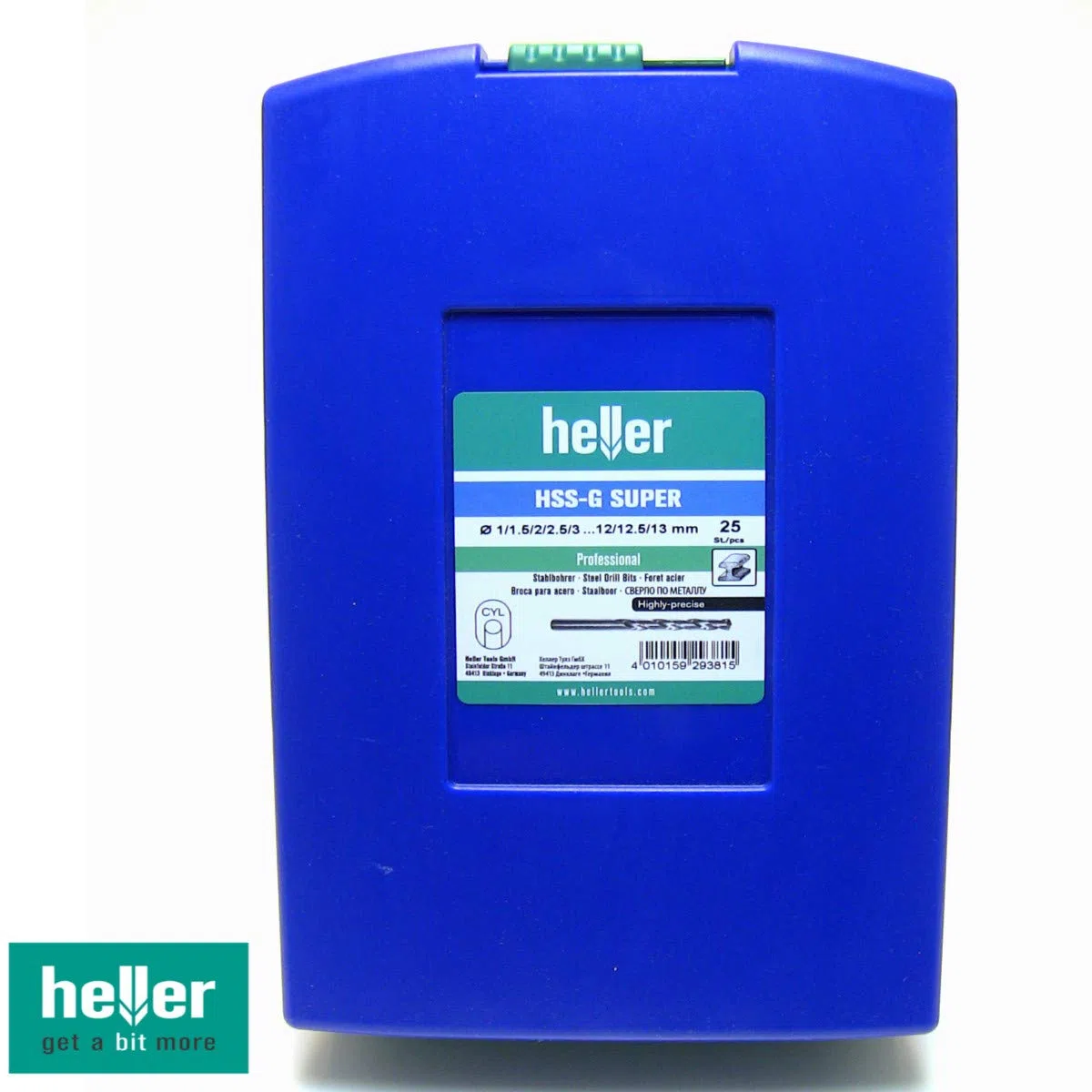 Heller Metallbohrer Set HSS G-Super DIN338 RN Bohrerset 25 tlg. Spiralbohrer