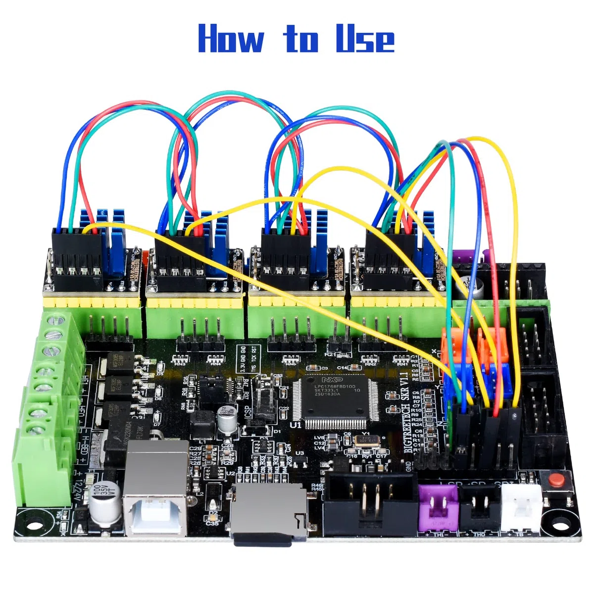 BIQU Ultra-Silence TMC2130 V3.0 SPI Schrittmotortreiber mit Kühlkörper für SKR 3 SKR 3 EZ SKR 2 SKR V1.4 Turbo SKR Pro V1.2 SKR V1.3 L Rampen 1.6/1.5 Control Board (4 Stück/Set)