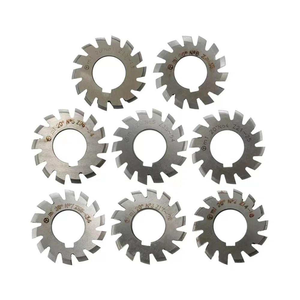 Evolventenverzahnungsfräser, HSS-Evolventen-Zahnradfräser M0,3-M10 Modul PA20 Grad for Kunststoff-AlTiN-Beschichtung(M0.4 * 8)
