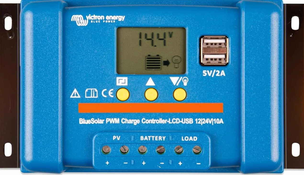 Victron Energy BlueSolar PWM-LCD&USB 12/24-Volt 10 Amp Solar Laderegler