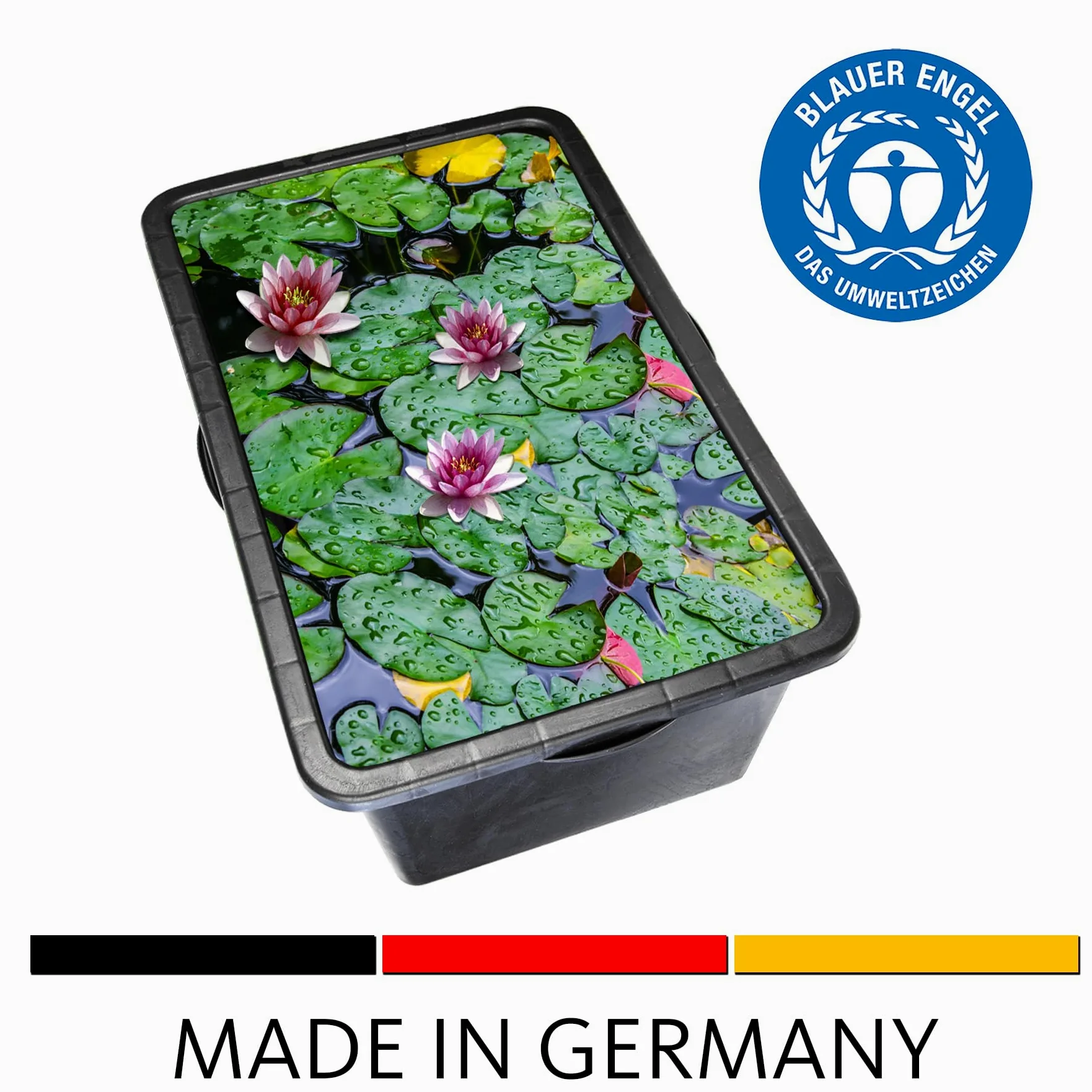 BigDean 3x Mörtelkasten 90 Liter Eckig Miniteich Baueimer - 79 x 49 x 30 cm - Speiswanne Zementwanne Mörtelwanne - Made in Germany - Blauer Engel