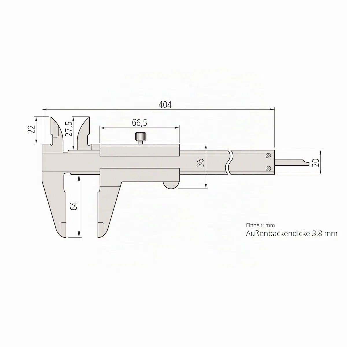 Mitutoyo 530-122 Präzisionssattel mit Feststellschraube DIN 862, Messbereich 0-150mm