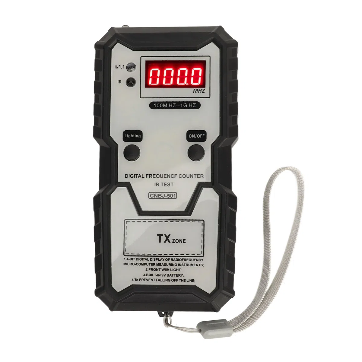 Funkschlüssel-Frequenztester, Infrarot-Signaldetektor mit Digitalanzeige für Autoschlüssel, Garagentor-Fernbedienung, Zugangskontrolle, 100 M Hz Bis 1 G Hz