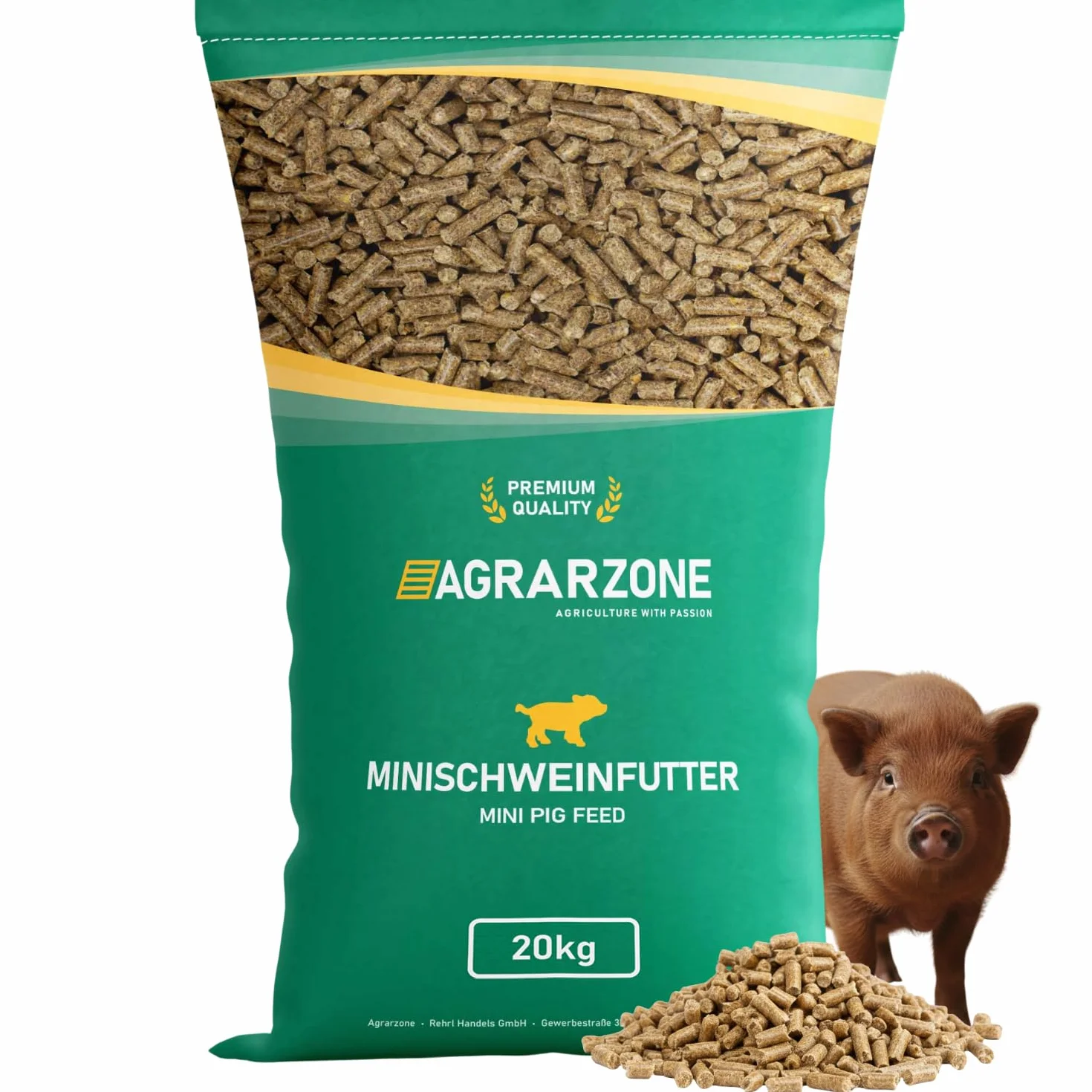 Agrarzone Minischweinfutter Pellets 20 kg Minischwein Hängebauchschwein | Zwergschweine, Teacup, Gentechnikfrei, gereinigt