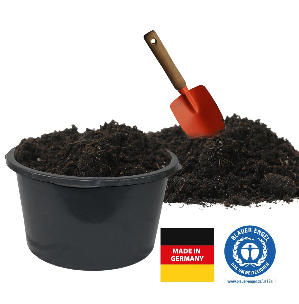 5 Stück Friesenthal Mörtelkübel, in 40L, Baukübel, Made in Germany - Blauer Engel