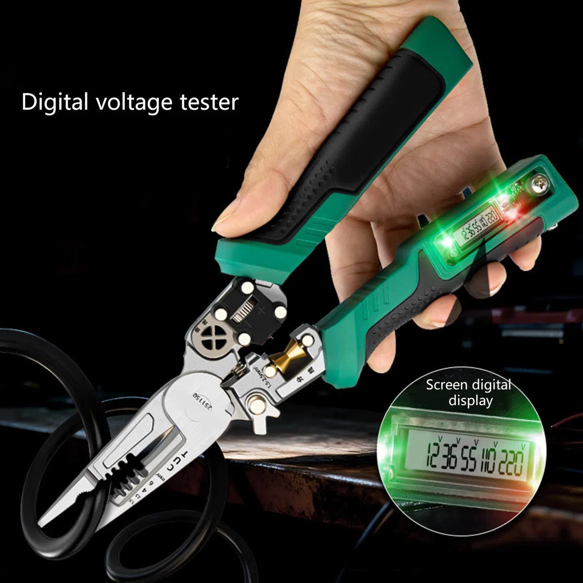 Abisolierzange Spannungsanzeigen Alarm Ergonomischer Aus Kohlenstoffstahl Für Die Elektrische Wartung Drahtcrimper Werkzeug