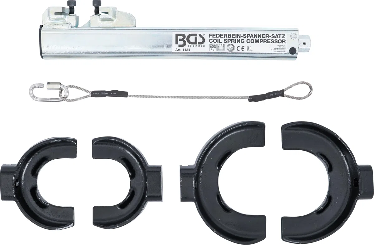 BGS 1134 | Federspanner-Satz | 1500 kg | Fahrweksfeder | Montagespanner |Federbein | Federbeinsysteme