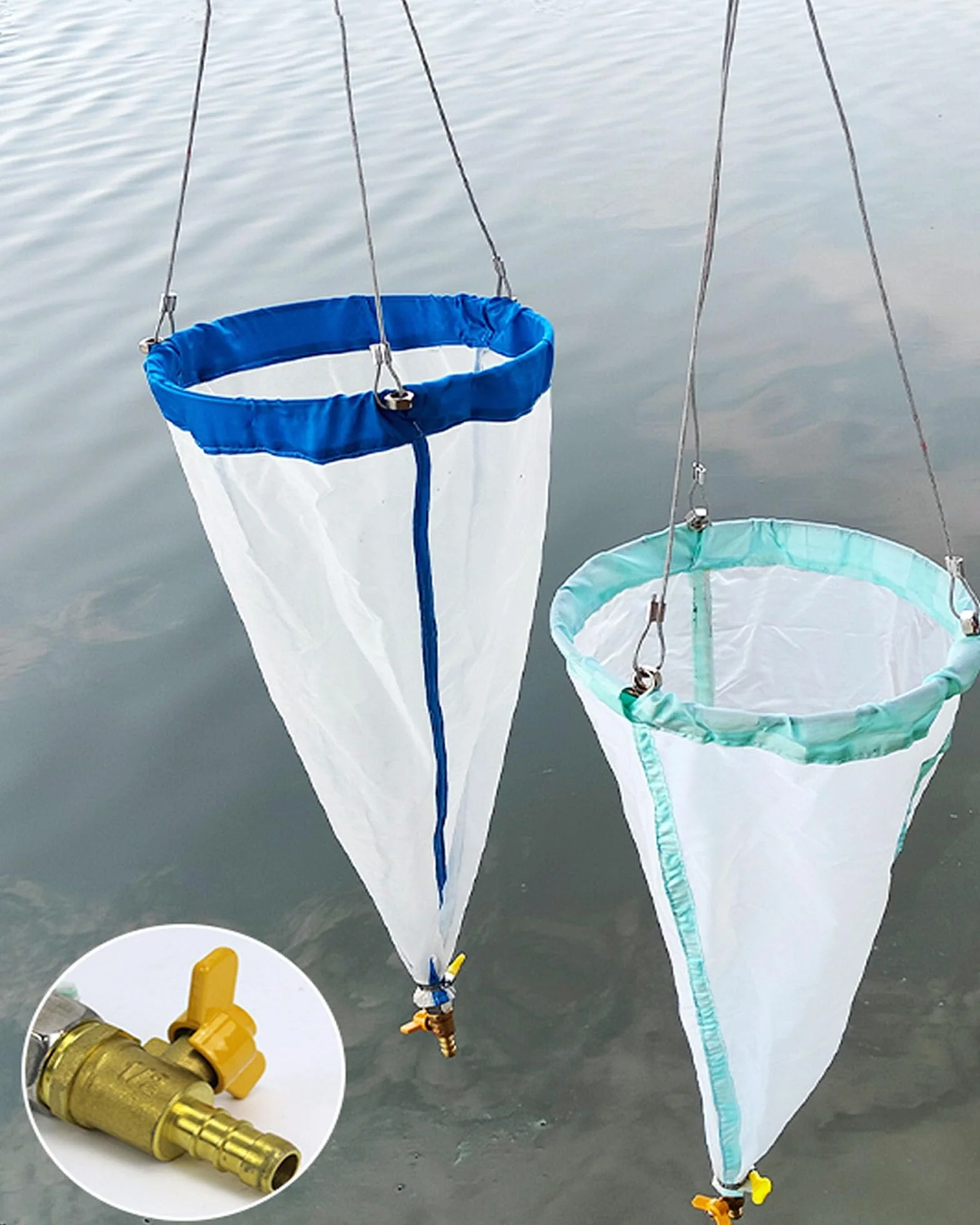 Feinmaschiges Planktonnetz, 64μm Planktonnetz, Feinmaschiges Planktonnetz, 125 Mesh Plankton Schleppnetze for Sammeln von Phytoplankton, Protozoen und Rädertierchen(13#)