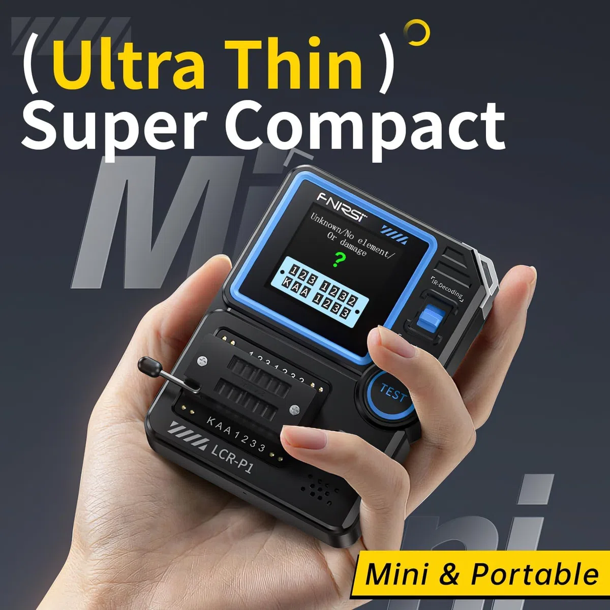 Transistor Tester,Multifunktional Tragbar SMD-Bauteil-Tester Dioden Trioden Zenerdioden-Tester,Widerstands Induktivitäts Batterietester,LCR-Messgerät/MOS/PNP/NPN/ESR-Messgerät