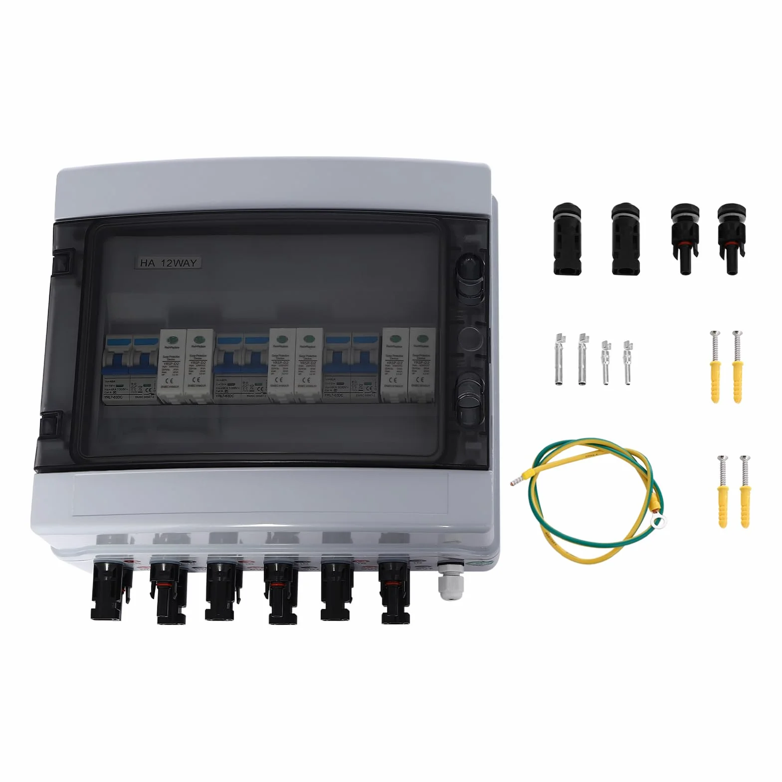 Solar Combiner Box, Überspannungsschutz pv 3 in 3 out dc 1000V Trennschalter pv anlage 25A/40A Kurzschlussschutz für Photovoltaik-Anlagen (40A)