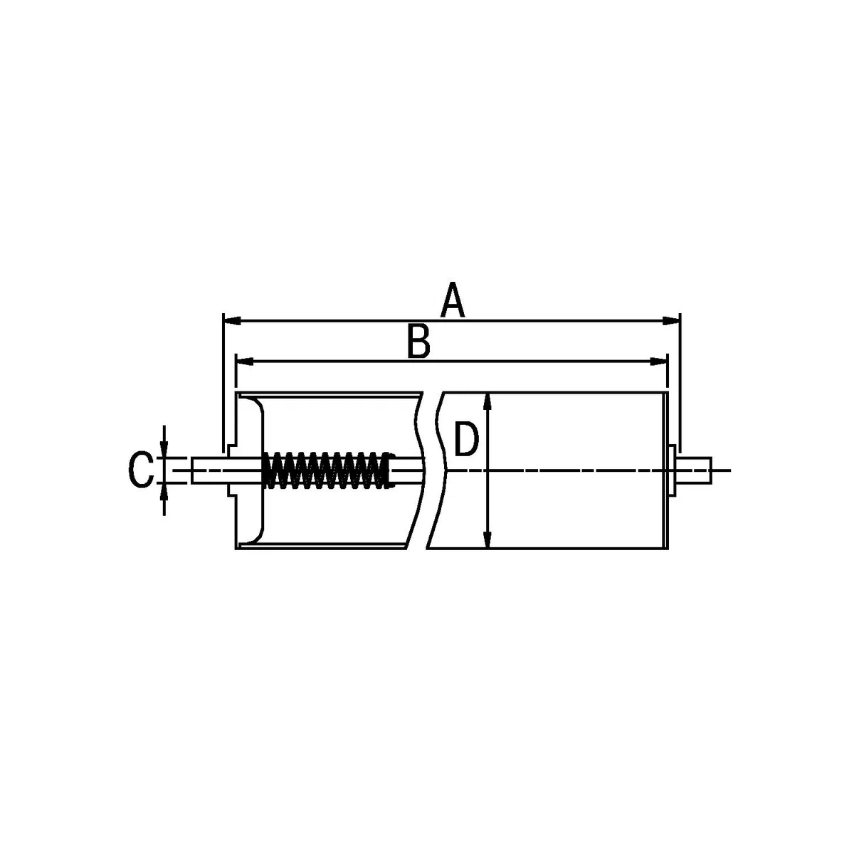 Gura | Stahl-Tragrolle | Rollen-Ø 60 mm | Gewindeachse M 12 x 20 | Länge 500 mm