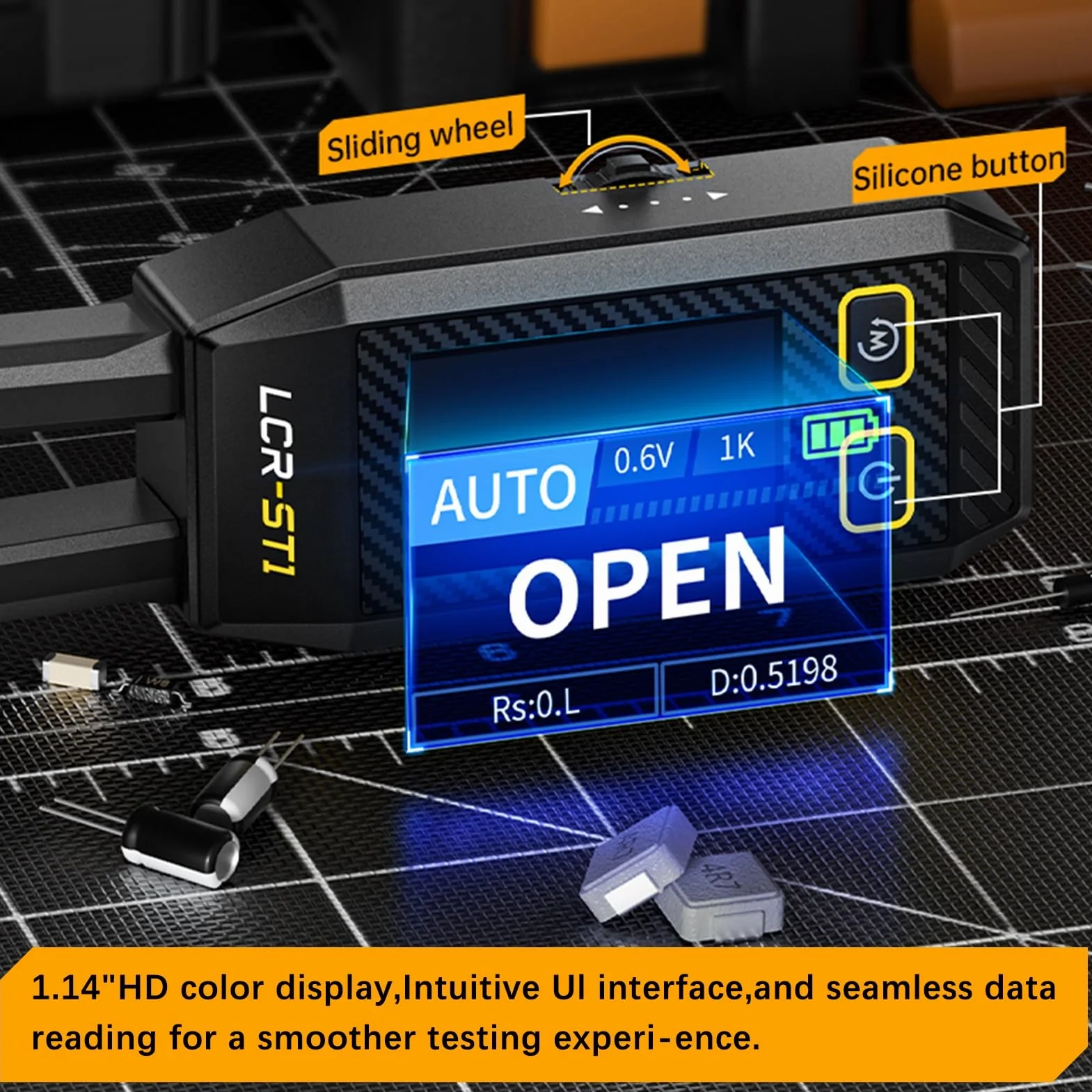 DEWIN LCR Messgerät, LCR-ST1 Smart Tweezer Bridge Kit Digitaler Messgerät Komponententester