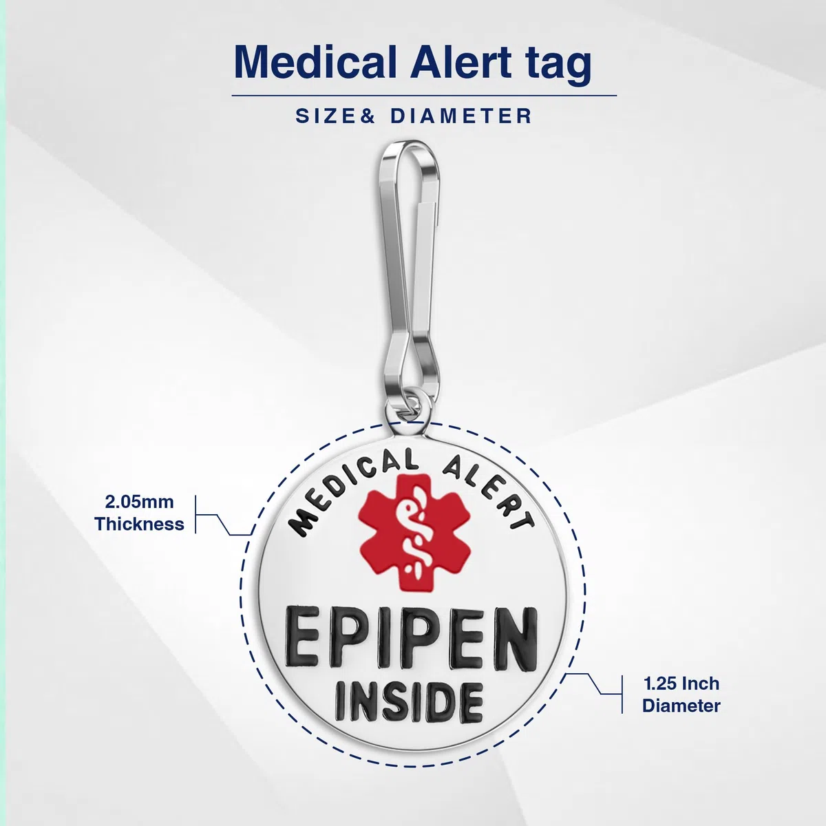 Divoti Stainless Steel EpiPen Inside Bag Tag - Style
