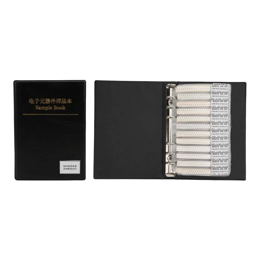 0603 Serie 90 Valus-Kondensatoren SMD SMT-Kondensator-Kit Widerstände Sortiment Musterbuch Elektronisches Zubehör für den Probenvergleich Aufbewahrungskomponenten