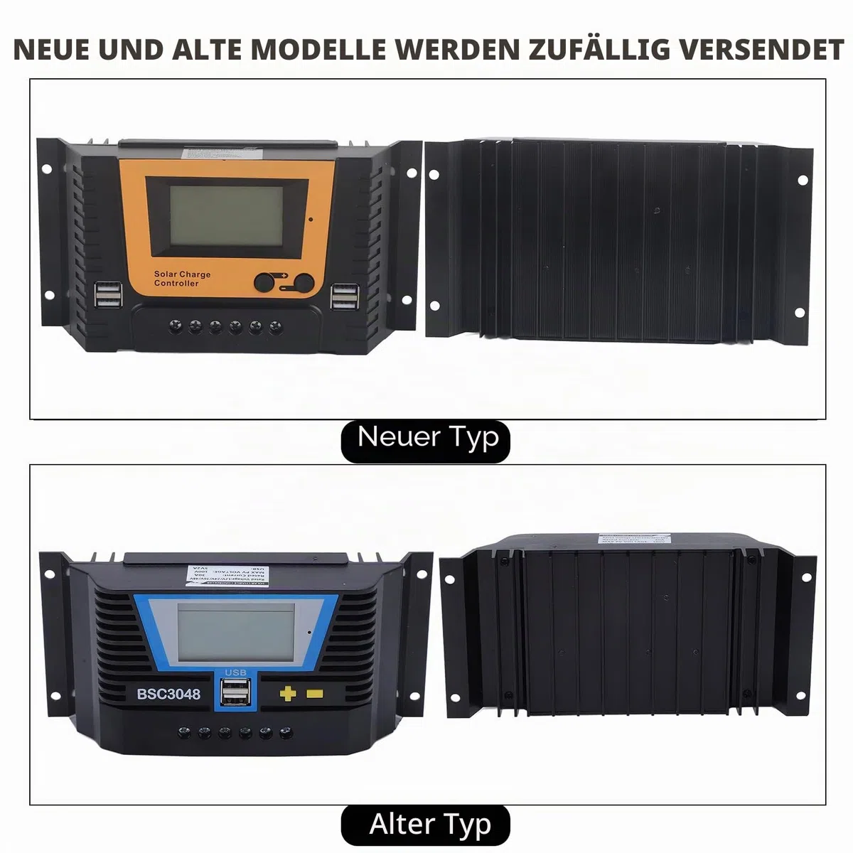 Walfront 30A 12V/24V/36V/48V Solarladeregler BSC3048 für Verschiedene Batterien mit Intelligenter Laderegelung