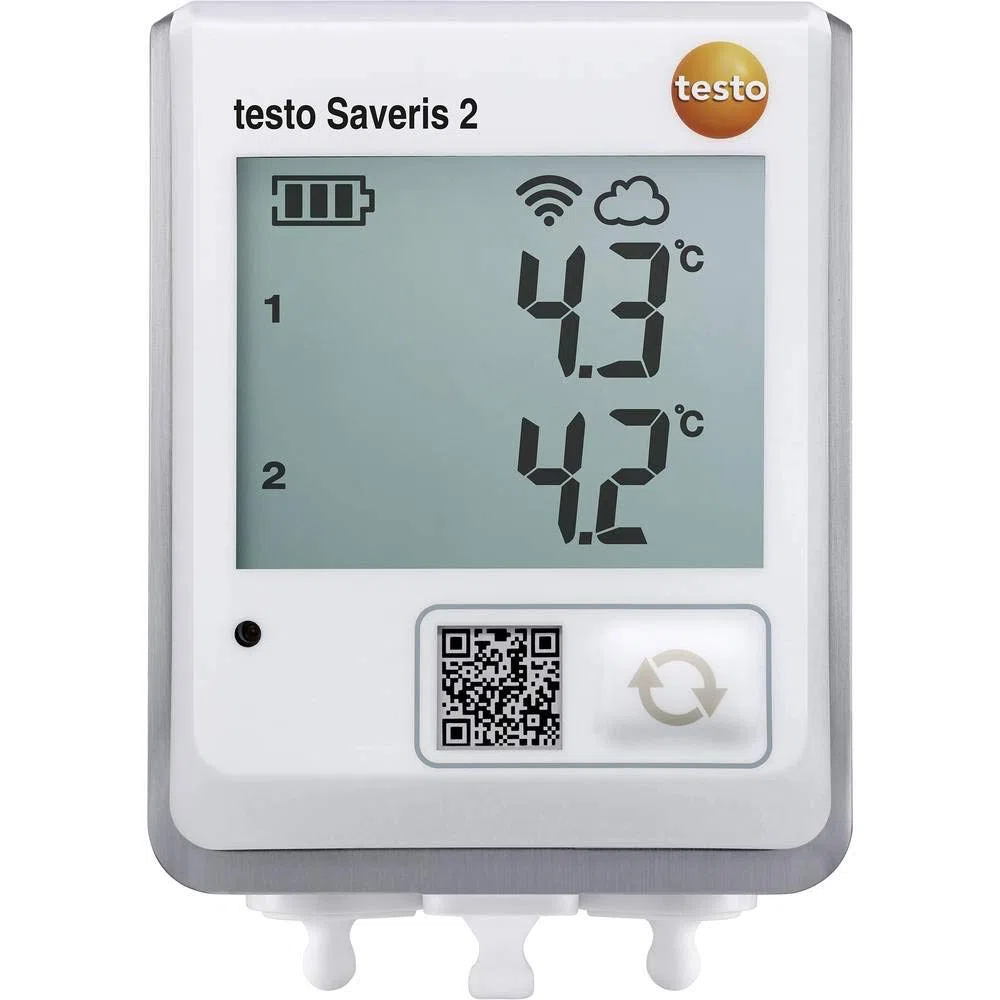 testo - Saveris 2-T2 - 0572 2032 - Funk-Datenlogger, 2 Anschlüsse für NTC-Temperaturfühler zur Überwachung von Temperatur