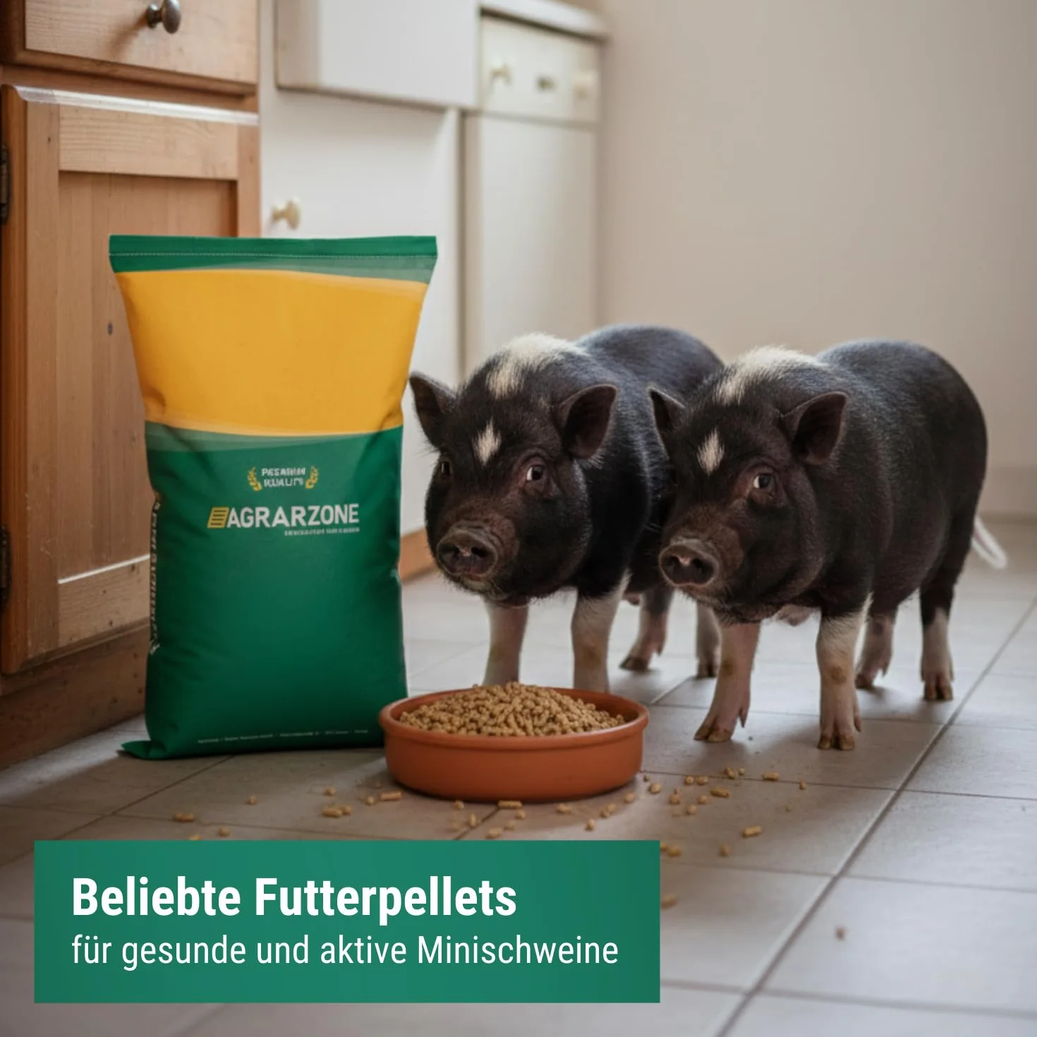 Agrarzone Minischweinfutter Pellets 20 kg Minischwein Hängebauchschwein | Zwergschweine, Teacup, Gentechnikfrei, gereinigt