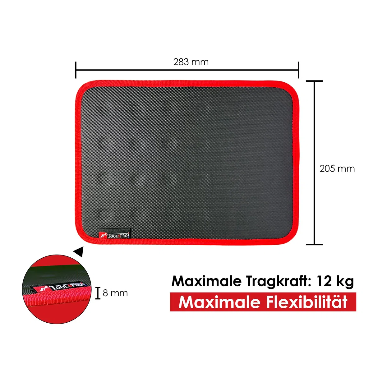 Magnetische Werkzeugmatte - Magnetische Matte für Schrauben - Beidseitig & Flexibel - Starke Neodym-Magnete - Ideal für Kfz Werkzeug, Garage & Heimwerker