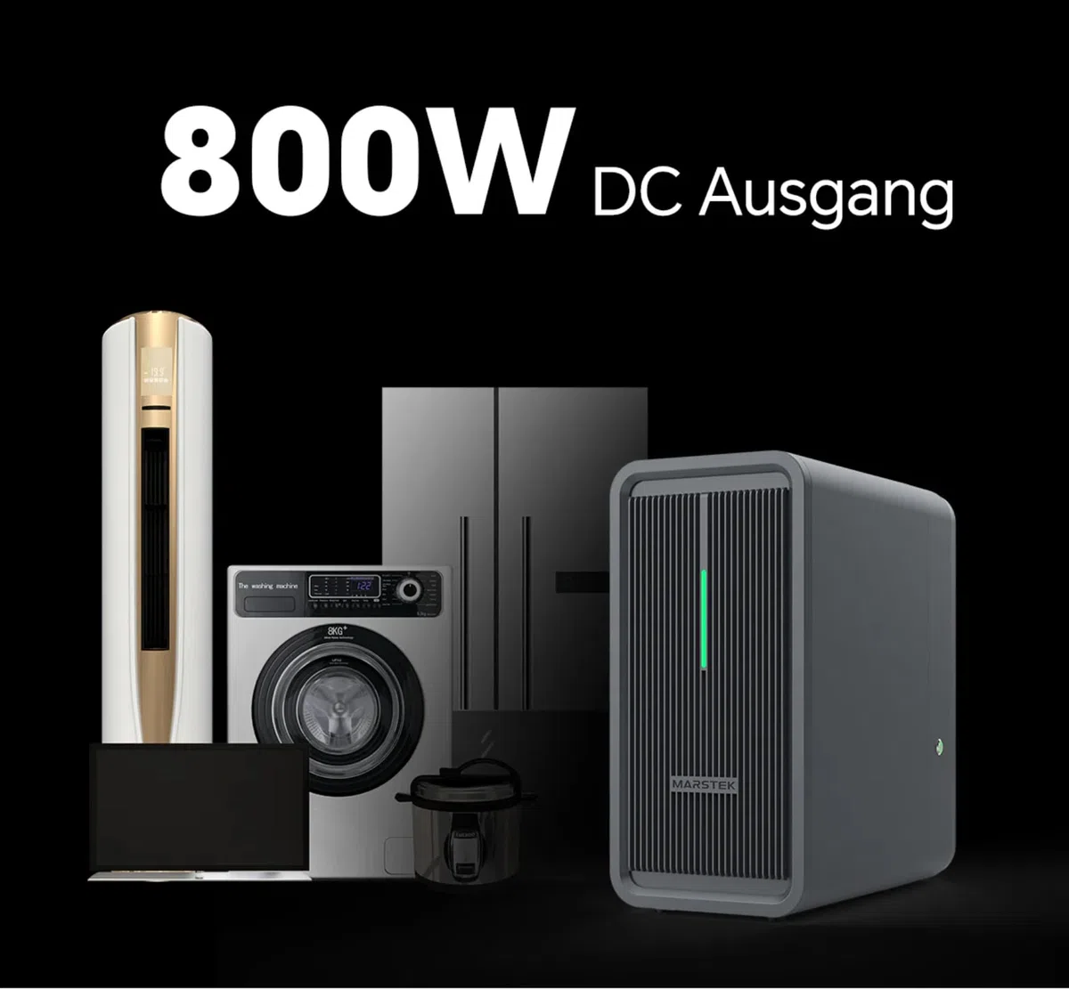 2025 Updated Balkonkraftwerk mit Speicher B2500 0% VAT, Marstek 2240Wh LiFePO4 Akku 6000 Ladezyklen, 1600W Max. 1600W PV-Eingang & 800W Ausgang Erweiterbar auf 8960Wh, IP65 wasserdicht & staubfest