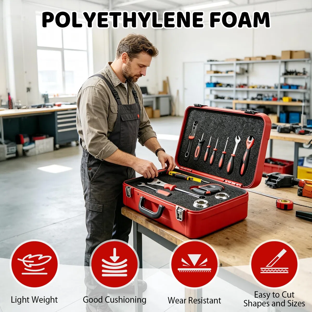3 Stück 600 x 400 x 50 mm Werkzeugkisten Schaumstoff Zuschnitt Polyethylenschaumstoff Schaumstoffeinlage Werkzeug Kamerakoffer Werkzeugkoffer Schaumstoffplatte Multilayer Schaumstoff