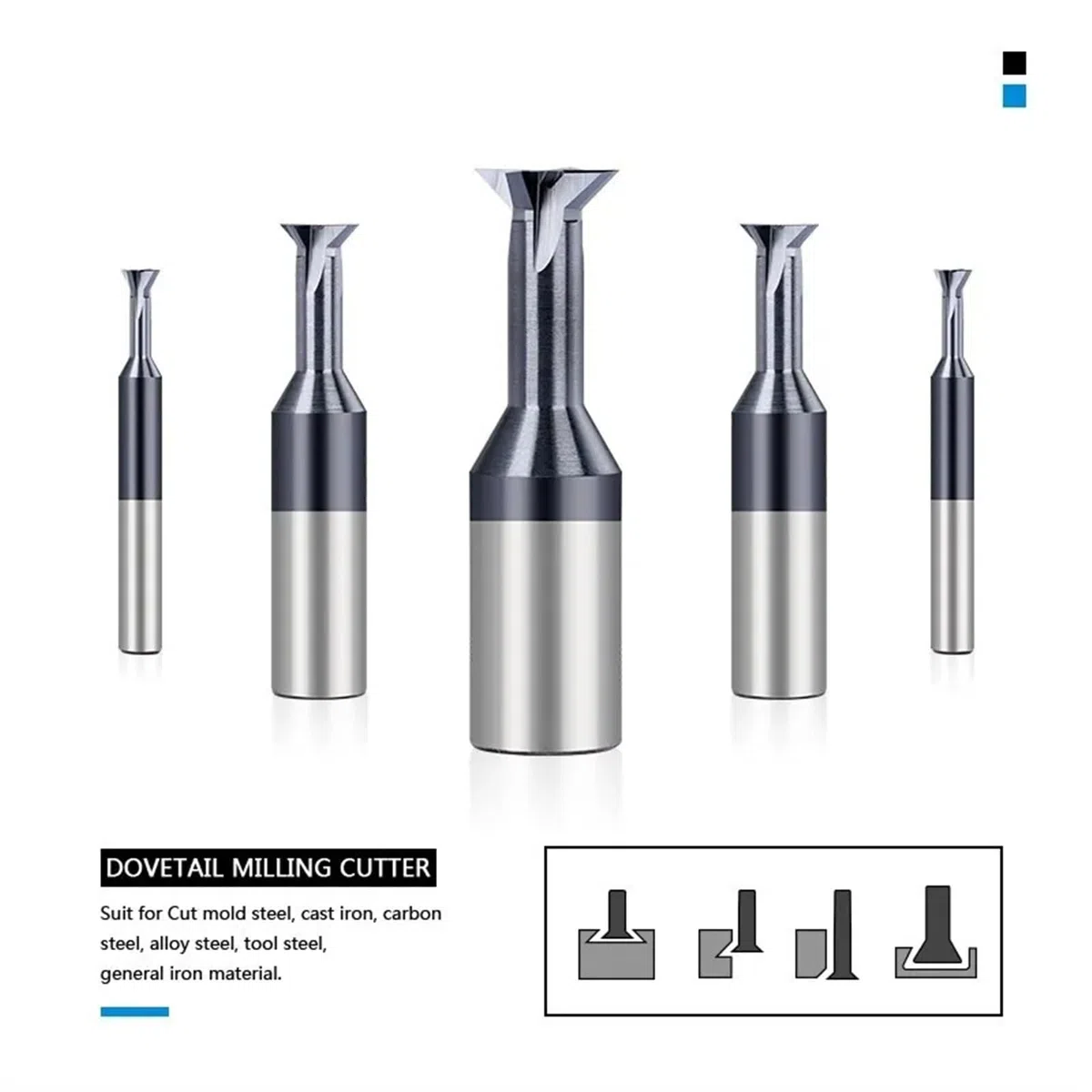 1pc Schwalbenschwanz Fräser 1,5-16mm Hartmetall-schaftfräser 45/60 Grad T Schlitzen Fräsen Bit Metall Bearbeitung fräsen Werkzeug (Size : 60D, Color : D4x2x6x50)