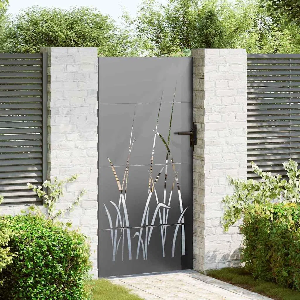 vidaXL Gartentor Schwarz 85 x 175 cm Pulverbeschichteter Stahl, Garten und Terrasse, moderne Außensicherheit, robuster Metallzaun für den Zugang, stilvoller rechteckiger Eingang