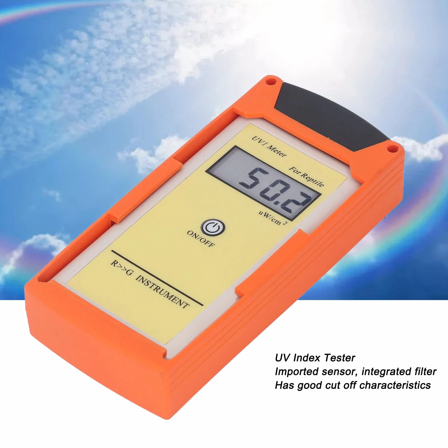 UV-Detektor Zur Messung Des UV-Levels Des Sonnenlichts, UV-Index-Messgerät mit Digitaler LCD-Anzeige für Echtzeit-UV-Index-Messung, UV-Index-Vergleich, UV-Index-Tracking-Erkennung