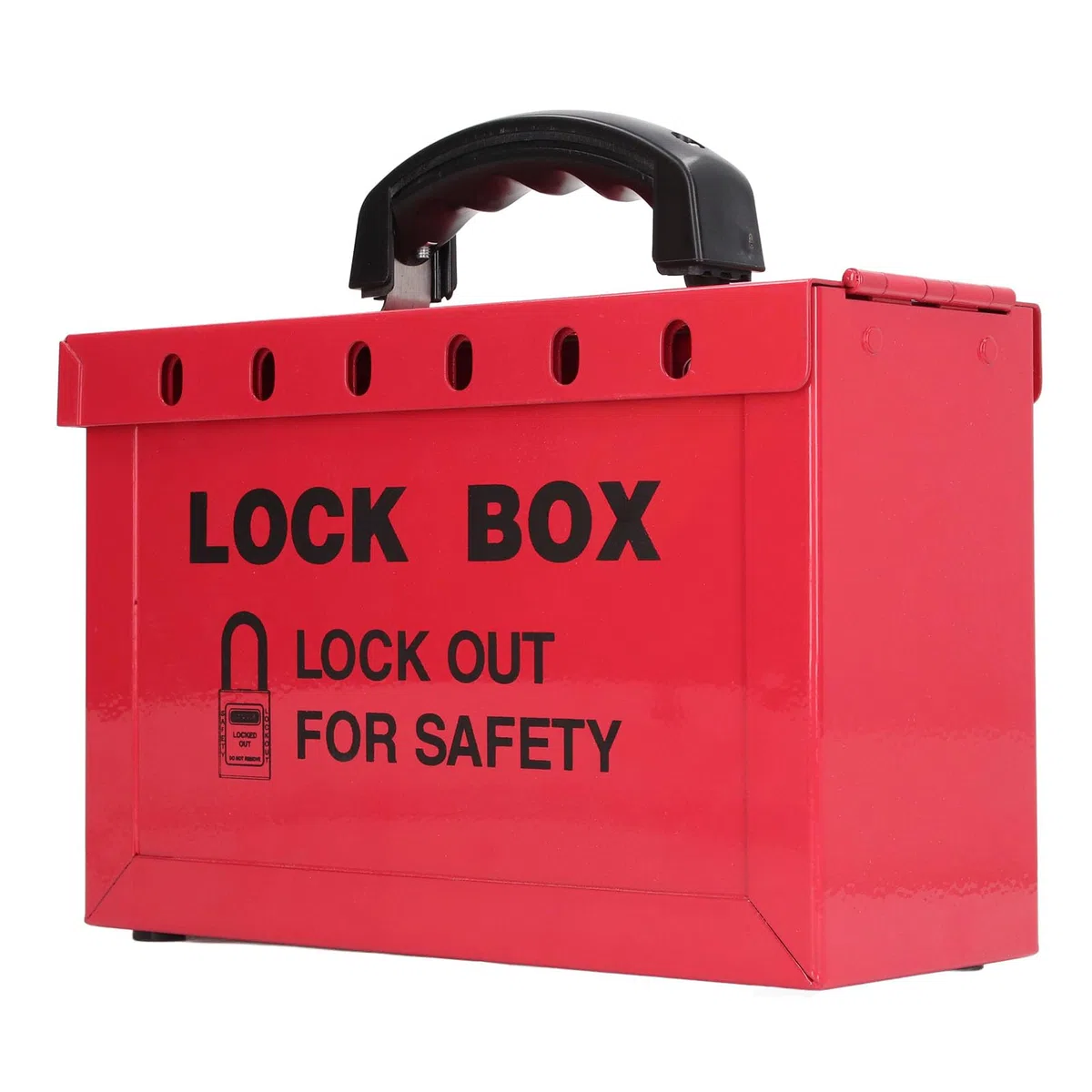 Lockout-Tagout-Gruppen-Schließkasten, Tragbarer Sicherheits-Lockout-Tagout-Kasten mit Großem Fassungsvermögen, Ergonomischem Metallgriff, Scharnierdeckel und Sichtbarem