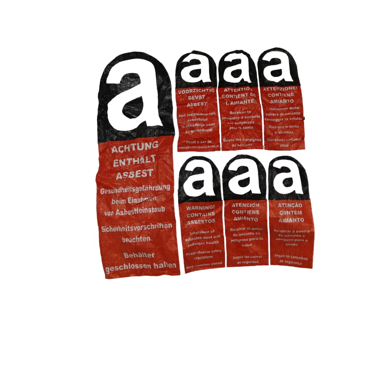 Lacers Big Bags | 5 Stück | Plattenbag Asbest | Traglast - bis 1500 kg | Schüttgutbehälter, Transportsack, Entsorgungssack | 320x125x30 cm |