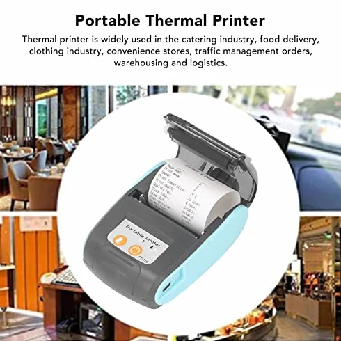 Bluetooth-Beleg-Thermodrucker, 58-mm-Bluetooth-Belegdrucker, Mini-Wireless-POS-Belegdrucker für Convenience-Stores in der Bekleidungsindustrie, Tragbarer Belegdrucker (Mit