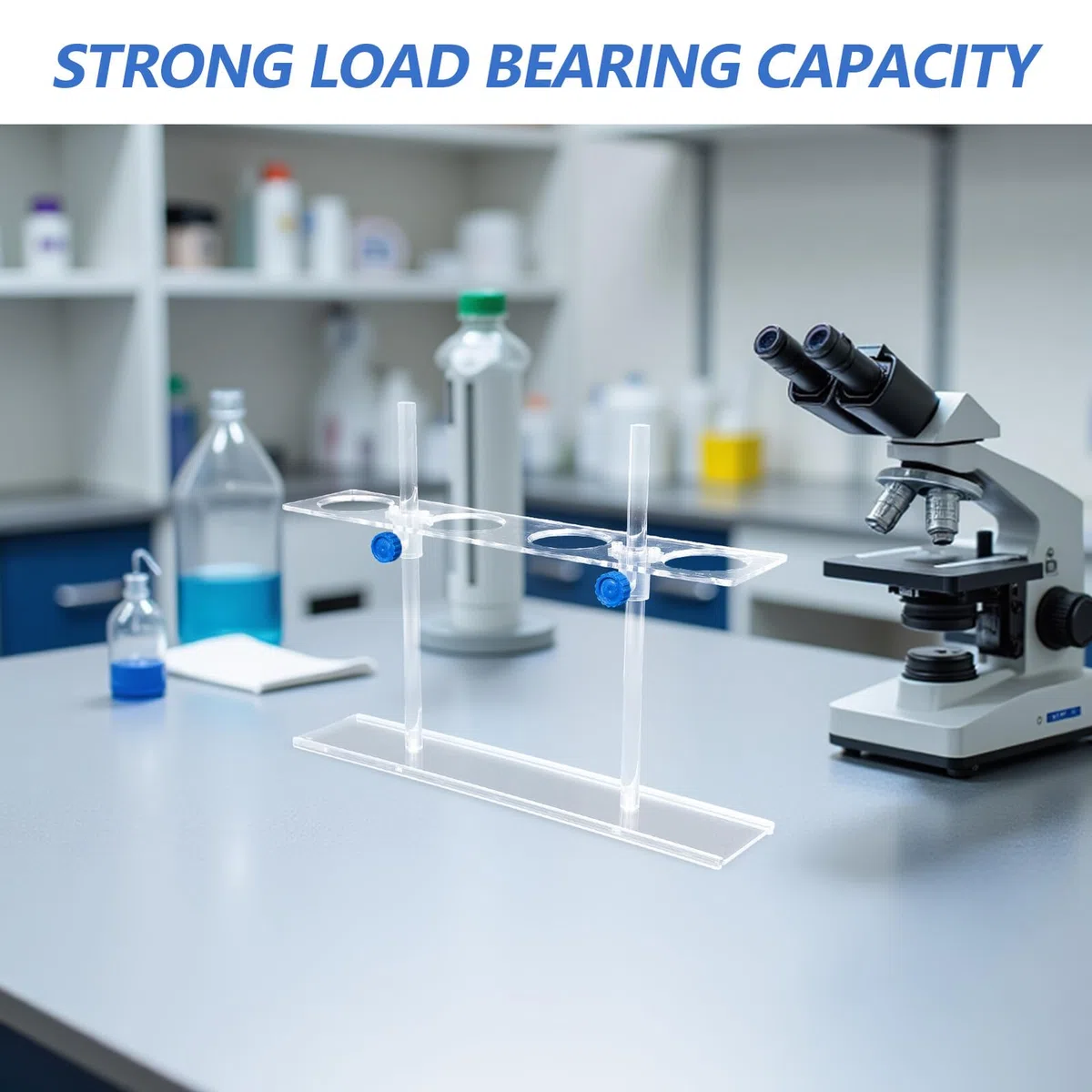 VALICLUD Acryl Labortrichterständer mit 4 Löchern und 55mm Durchmesser Säurebeständig und Leicht zu Reinigen für Chemieunterricht und Labororganisation