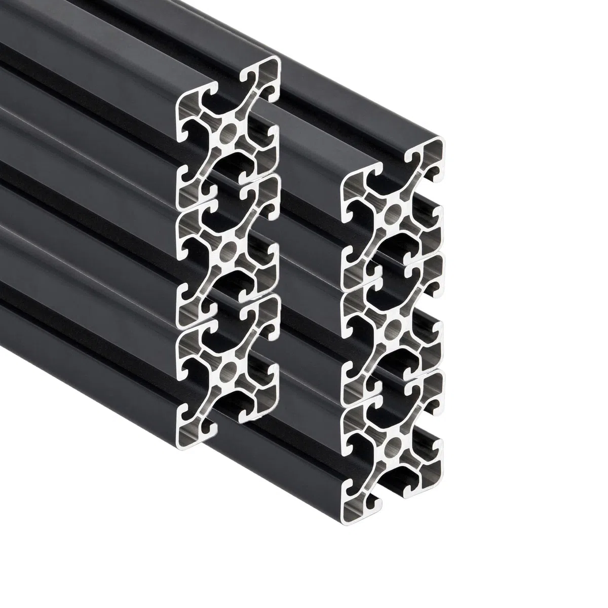 SCHMIDT systemprofile 6 Stück 2000mm Aluminium-Profil 40x40mm Nut 8 Strebenprofil Anthrazit 4040 Aluprofil Konstruktionsprofil 2m