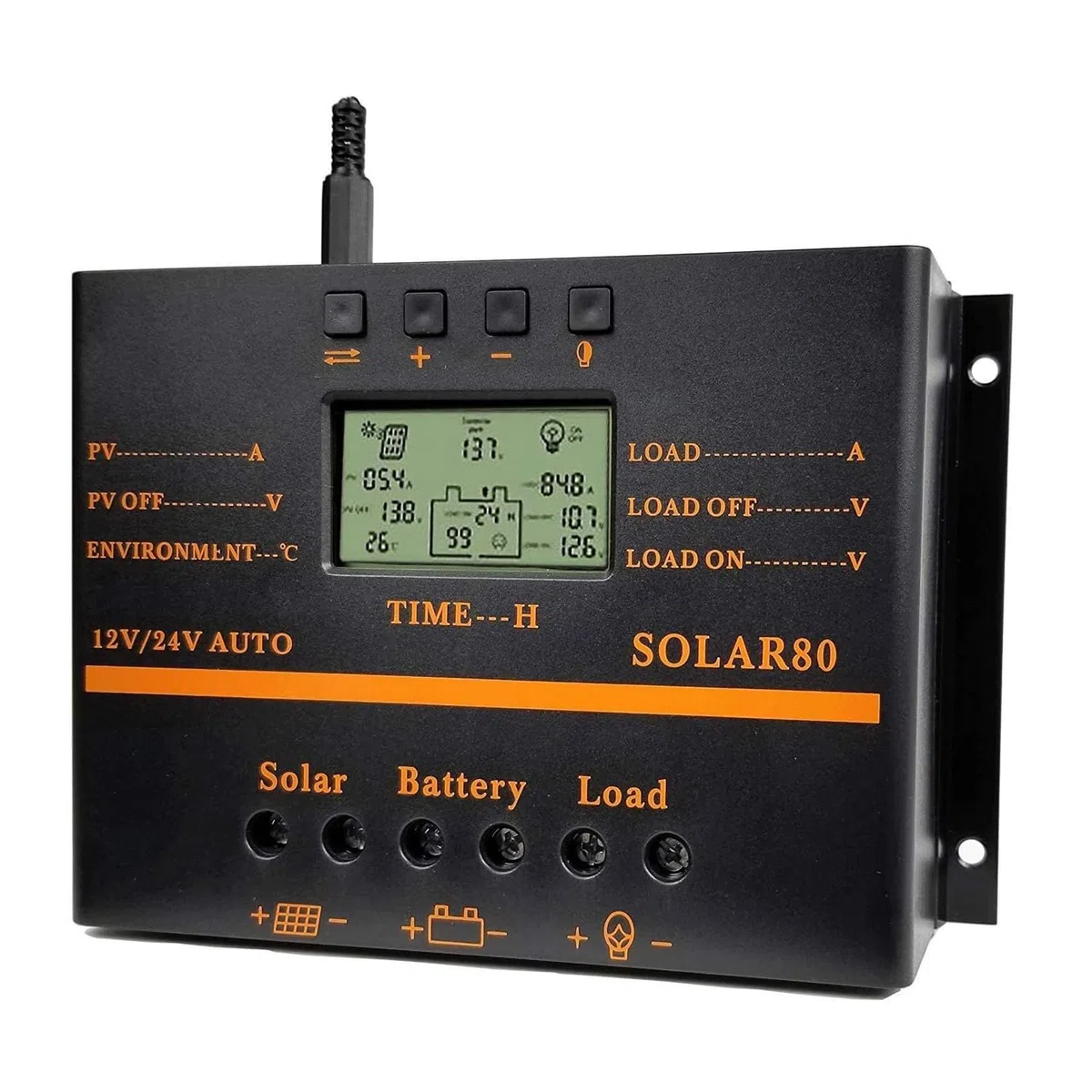 Solarladeregler 80A Solarpanel Batterieladeregler Photovoltaik-Stromerzeugung 12V/24V LCD Display