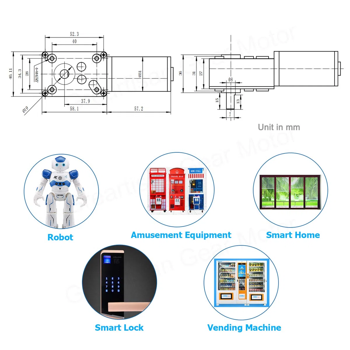 DC 12V 3RPM 12Kg.cm 8mm Single Shaft Selbsthemmender reversibler Schneckengetriebemotor mit Kabel, High Torque Speed Reduction Motor, Turbine Electric Gearbox Motor