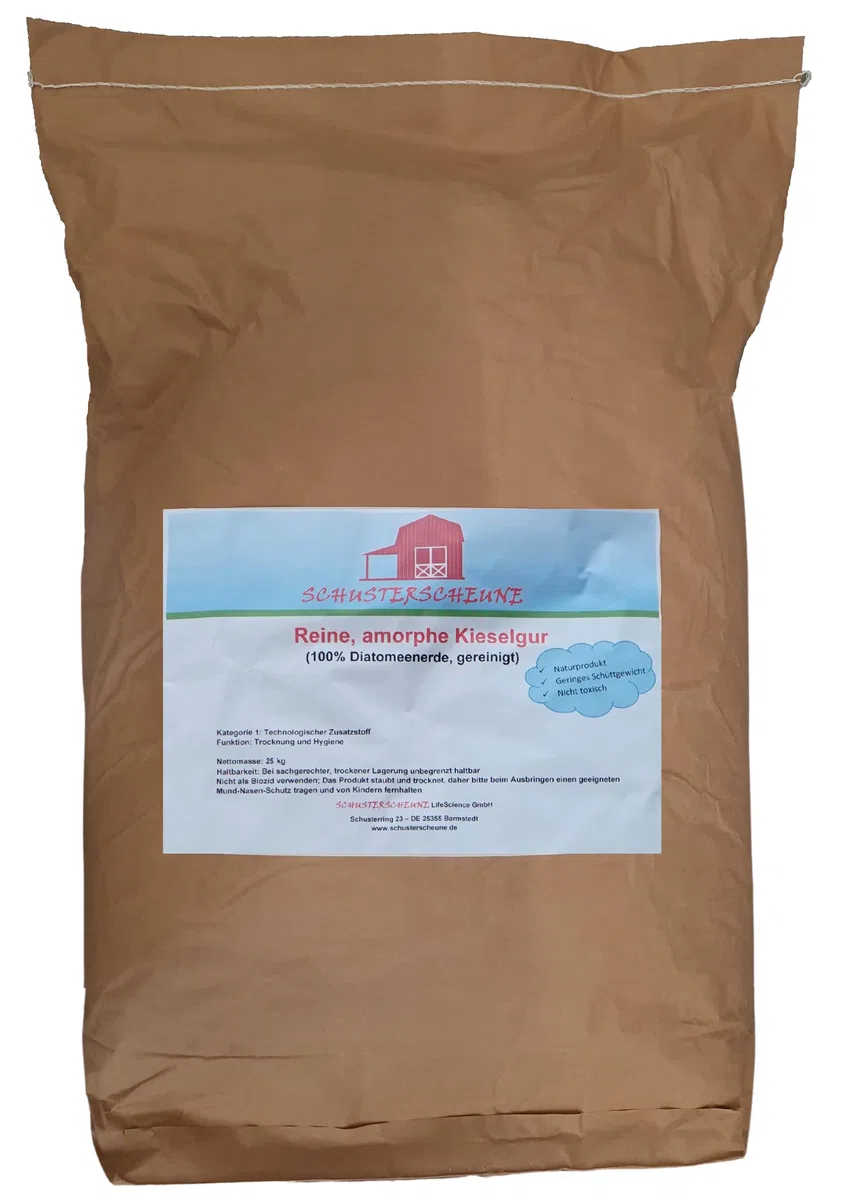 Reine amorphe Kieselgur fein 25kg (50 Liter) - Natürlich und wirksam