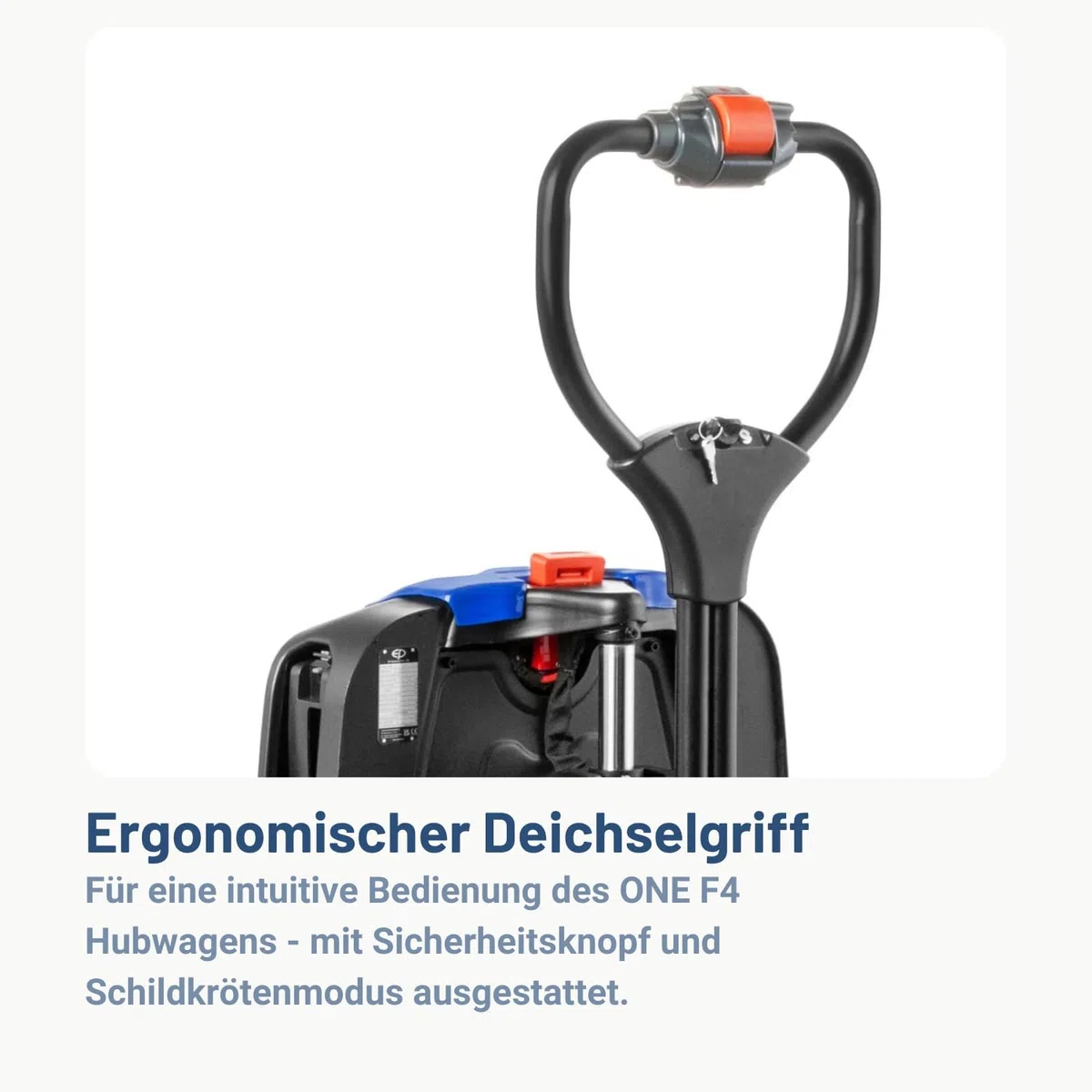 Pallit ONE-F4 Hubwagen Elektrisch Elektro Hubwagen 1500 kg Tragkraft 20 Ah Lithium-Ionen Wechsel Batterie für 3,5h Laufzeit Elektrischer Gabelhubwagen für den täglichen Einsatz