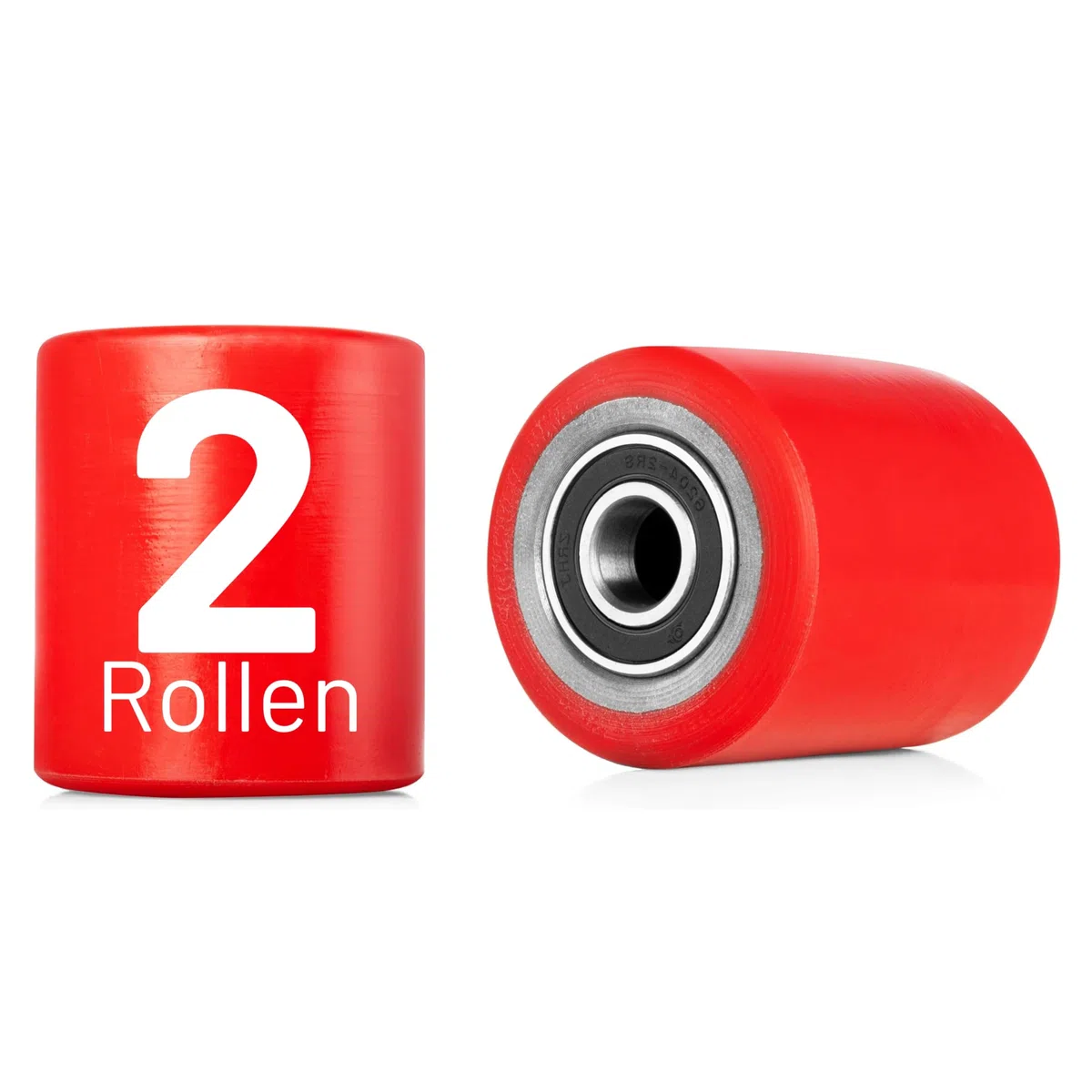 2er Pack Lastrolle PU Laufrolle 80x93mm Rolle Hubwagen Gabelhubwagenrolle Hubwagenrolle Polyurethan rot