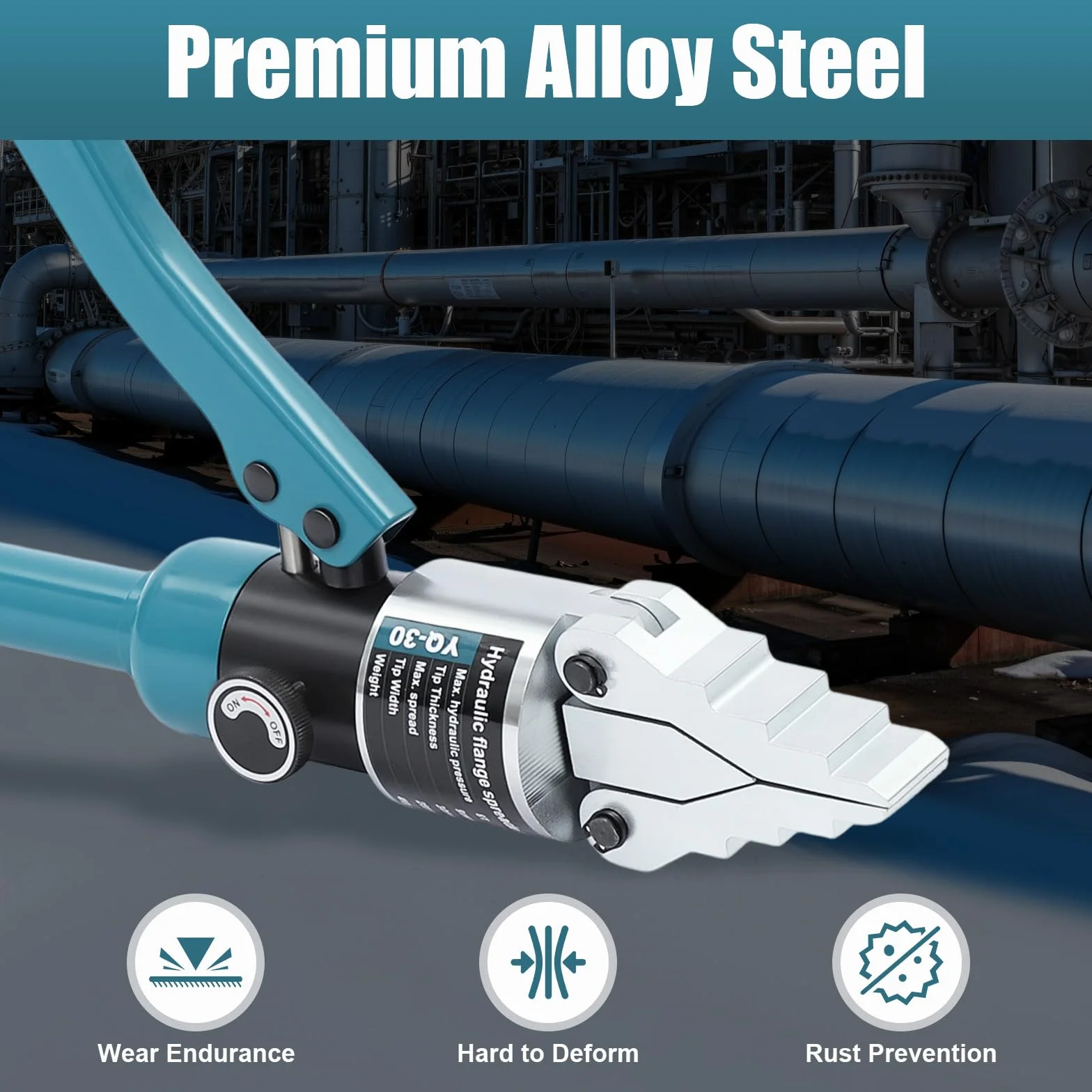 Hydraulische Flanschspreizer, 8T Hydraulik Spreizer Hydraulischer Separator Max Expansion 30mm, Spreizwerkzeug Integraler Hydraulikspreizer Spreader Trenner für Spreizen (Blau)