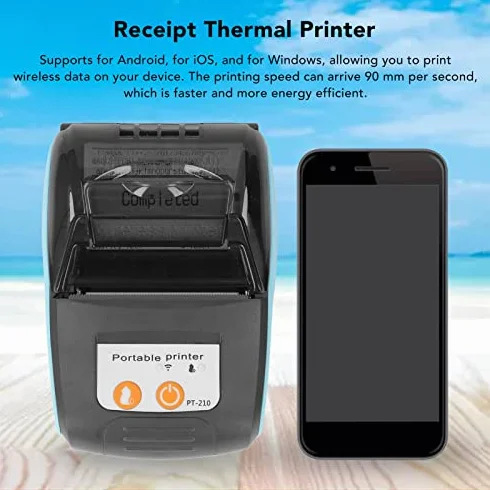 Bluetooth-Beleg-Thermodrucker, 58-mm-Bluetooth-Belegdrucker, Mini-Wireless-POS-Belegdrucker für Convenience-Stores in der Bekleidungsindustrie, Tragbarer Belegdrucker (Mit