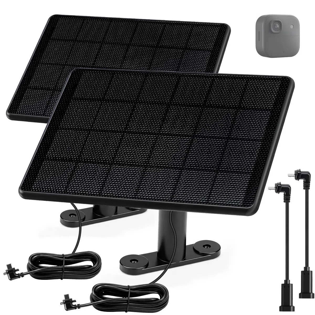 6W Solarpanel für Blink Kamera, Micro USB & USB C Input Solarmodul Kompatibel mit Blink Outdoor 4 (4. Gen)/(3. Gen) XT3/XT2/XT-Kameras, Biuld-In 2500 mAh Batterien, 9,8ft Ladekabel, IP65 Wasserdicht