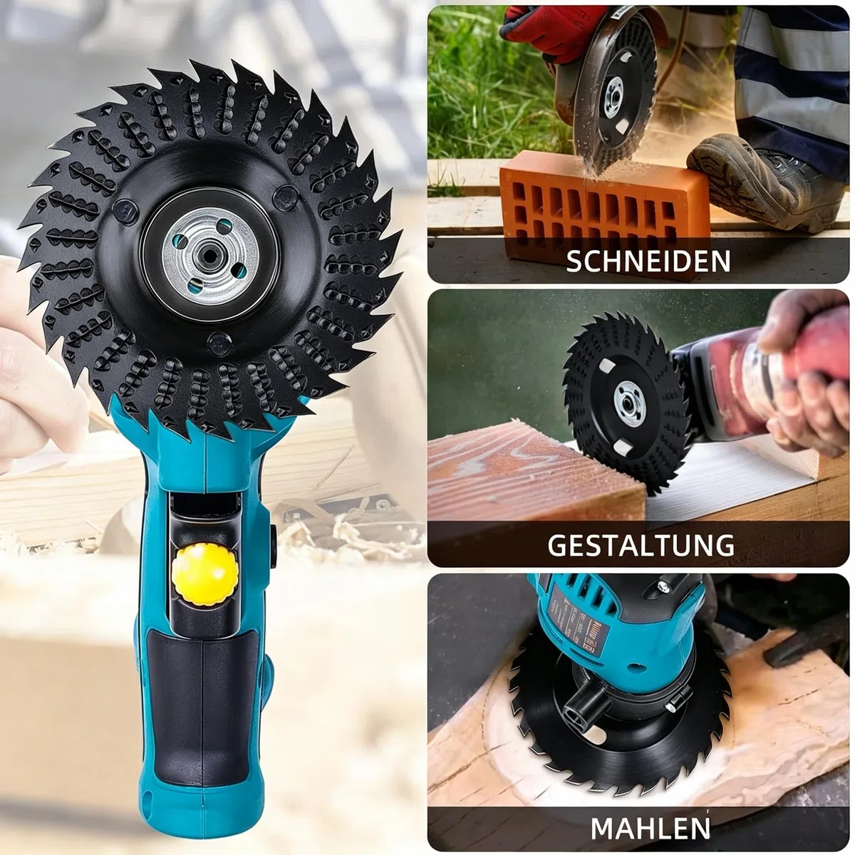 Frässcheibe für Winkelschleifer Holz 115/125mm Winkelschleifer Mit 7/8 Zoll(22 mm) Holz Schleifscheibe Schleifscheiben zum Formen, SchleifenundSchneiden