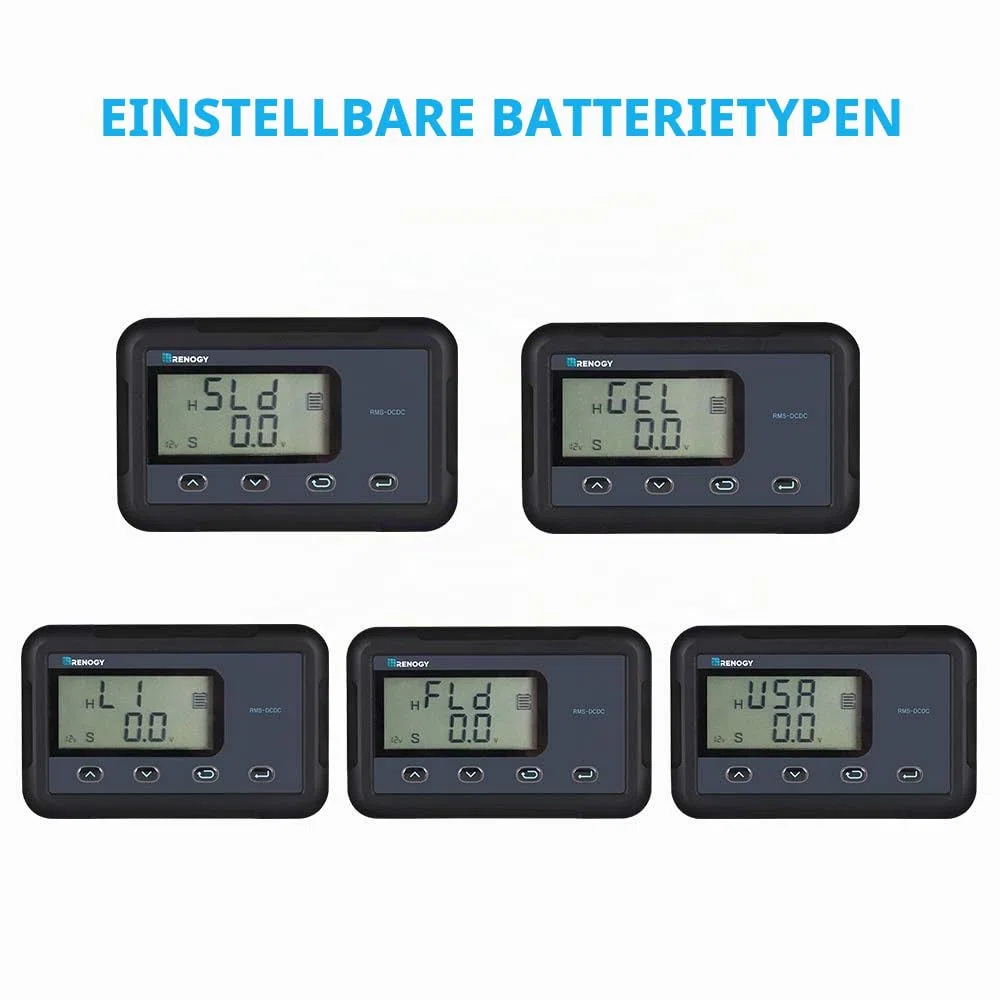 Renogy Überwachungsbildschirm für 12 V 30/50 A DC-DC MPPT On-Board Batterieladegerät, Unterputzmontage mit hintergrundbeleuchtetem LCD, Echtzeit-Tracking