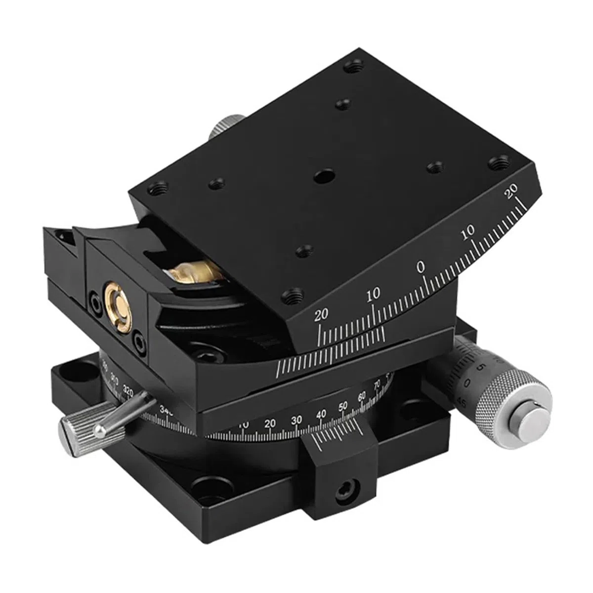 Manueller Radian-Winkeltisch Goniometer Schwenktisch Messung der Verschiebung Radian Manueller Linearer Xy Achsen-Tisch für Optische Gerätepositionierung