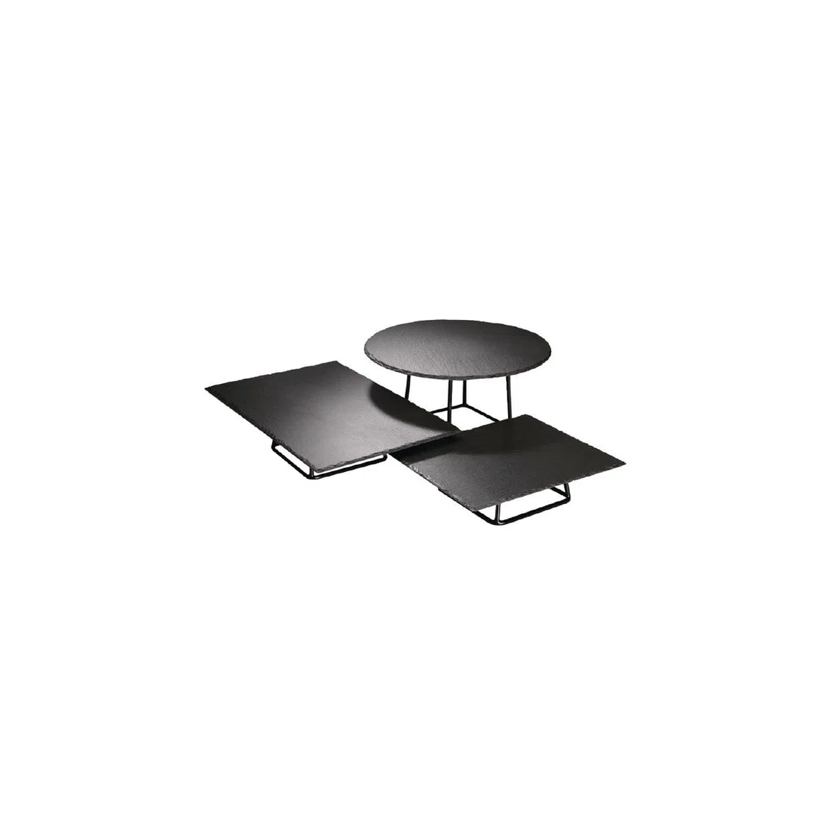 APS 33252 Buffetständer Multi Round, Tellerständer, Schalenständer, mit Antirutschbeschichtung (PVC), 18 x 18 cm, Höhe 20 cm, Metall, schwarz