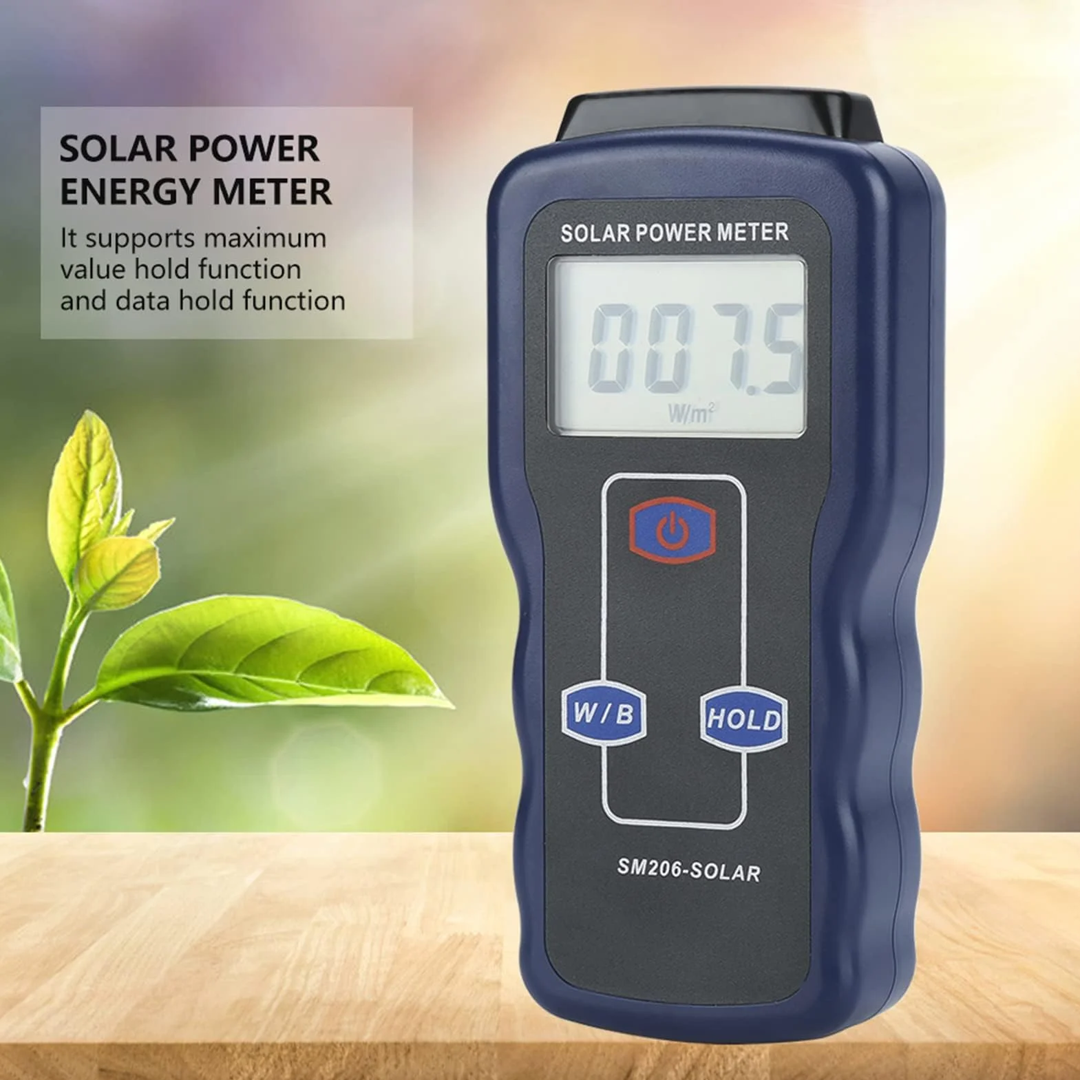 Solar Power Meter SM206 Digital Solar Power Meter Sonnenlichtmessgerät für Strahlungsmessgeräte Strahlungsmessgerät
