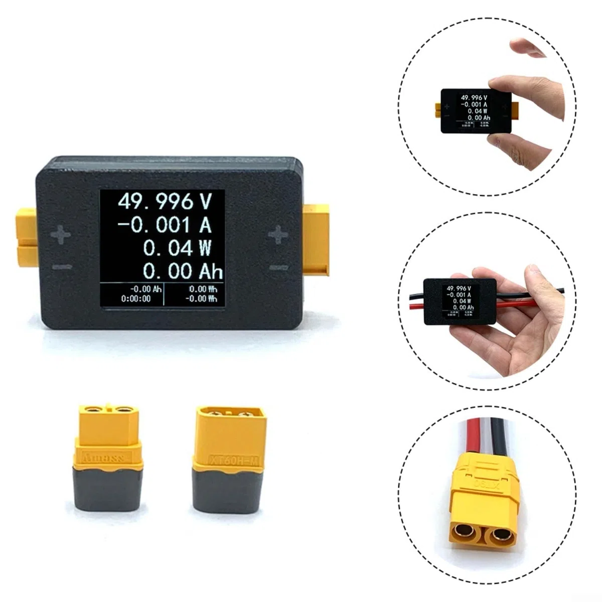 Spannungsmessgerät 8-150V 25A/50A Leistungsmesser Für RC LIPO Akku Kapazität Tester XT60/XT90 Schnittstelle LCD Display Echtzeit-Überwachung Bidirektionale Messung(A)