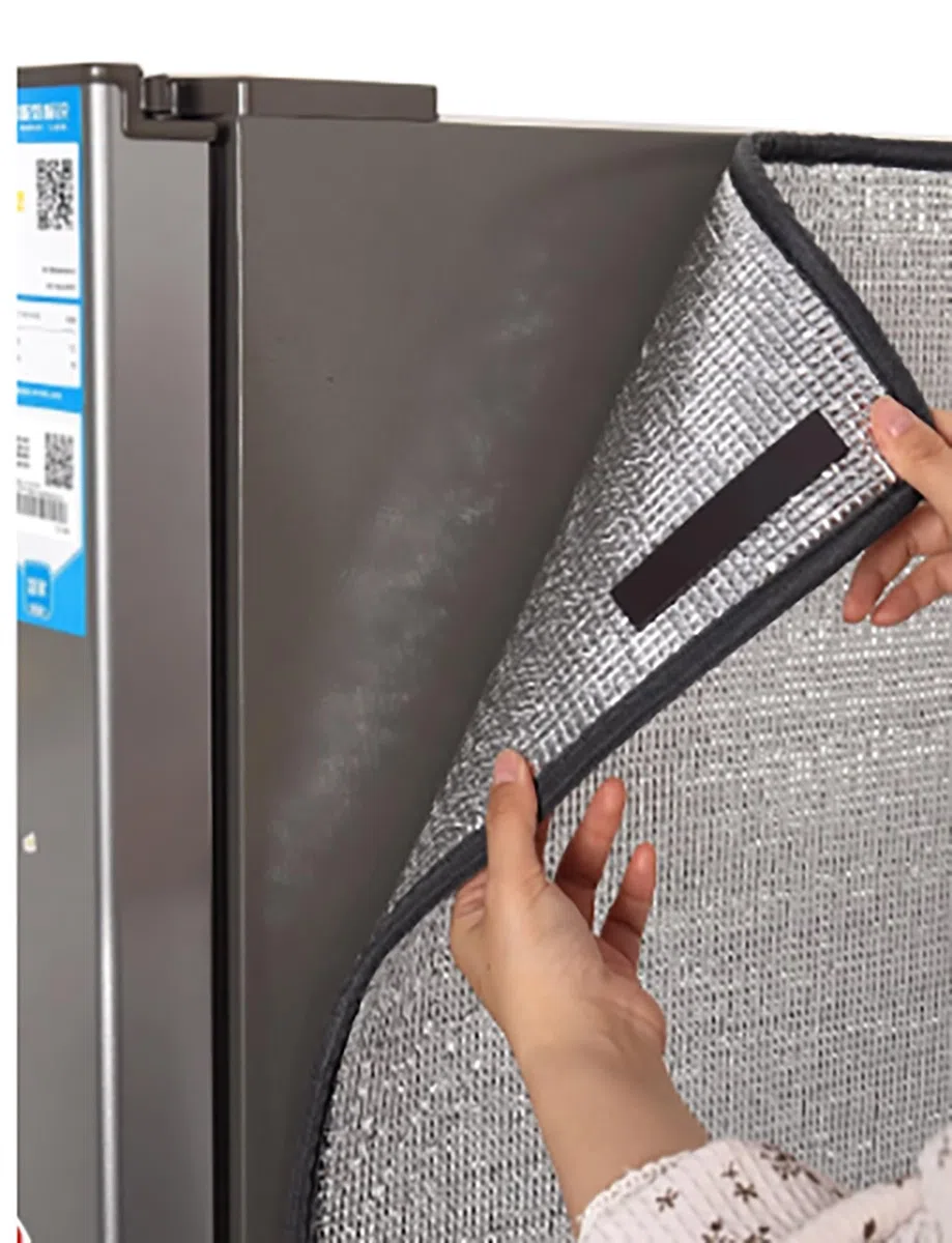 Isolierfolie aus Aluminiumfolie, isolierte Gefrierschrankabdeckung, Sonnenschutz for den Kühlschrank, universelle Kühlschrankabdeckung, energiesparend(60x178cm/23.6x70.1in)