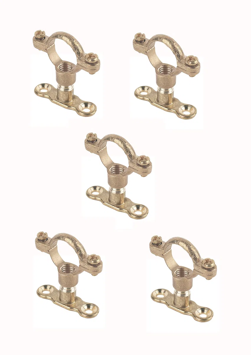 Visua Munsenring und Rückplatte aus Messing, für 22 mm Rohre, M10-Gewinde, 5 Stück